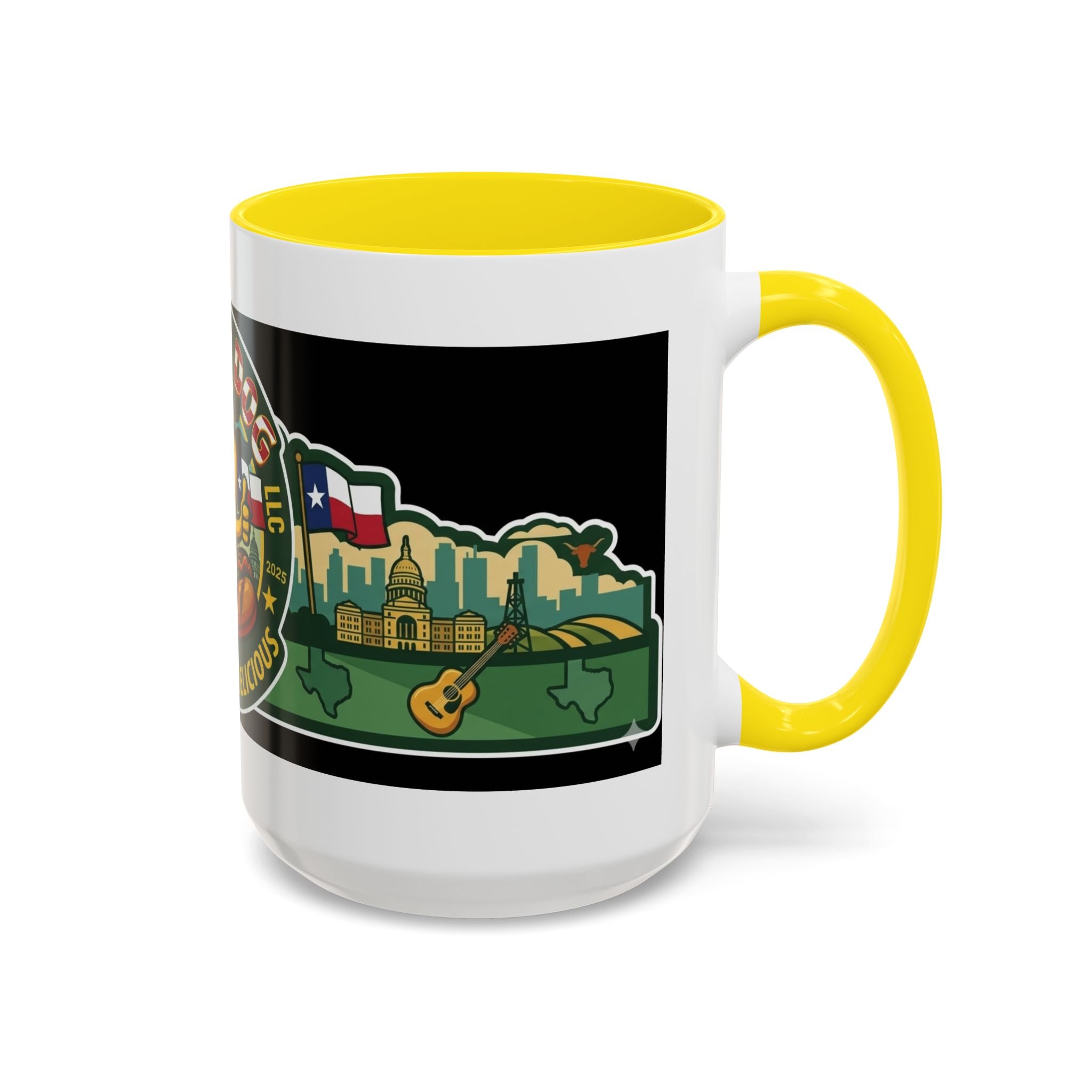 San Antonio Rollin Dog Coffee Mug — Fun Hot Dog Logo Accent Mug (11/15oz)