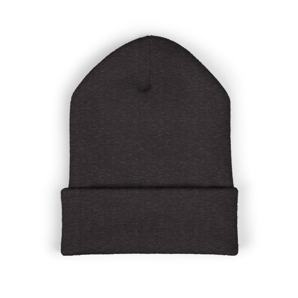 Embroidered Classic White Cuffed Beanie - Rollin Dog LLC Logo