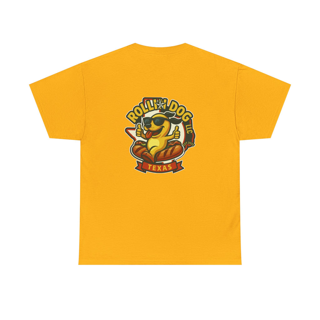 Rollin' Dog Texas T-Shirt — Retro Hot Dog Logo Tee
