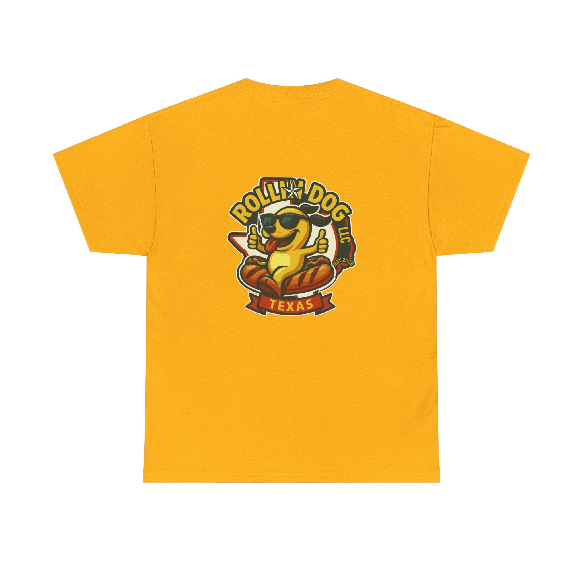 Rollin' Dog Texas T-Shirt — Retro Hot Dog Logo Tee