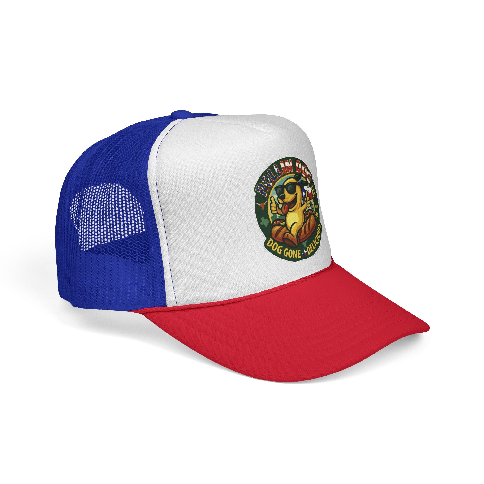 Texas Trucker Cap — Retro 'Dog Gone Delicious' Sunglasses Dog Patch