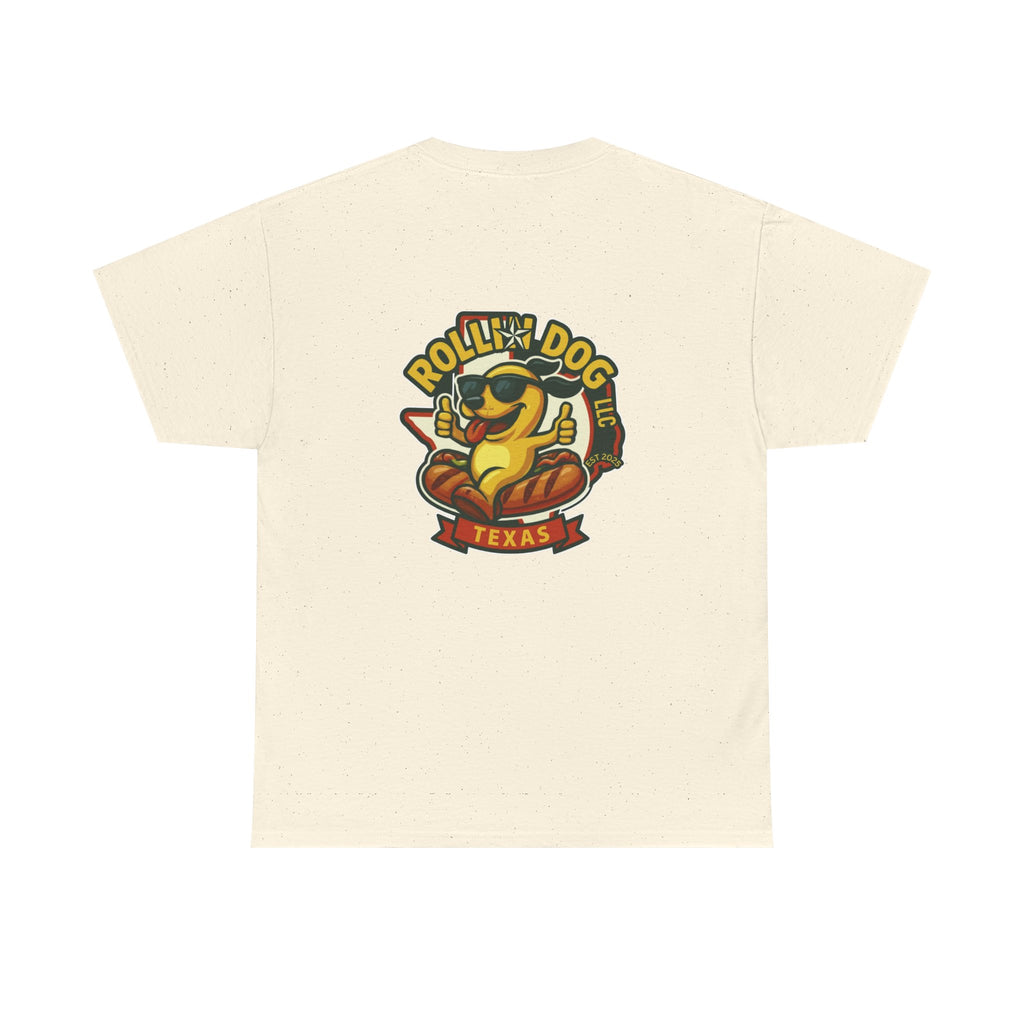 Rollin' Dog Texas T-Shirt — Retro Hot Dog Logo Tee