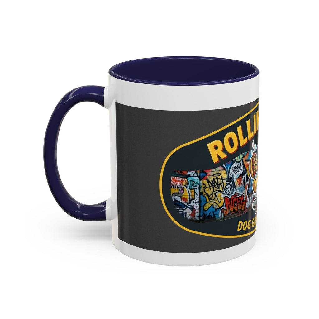 Rolling Dog Coffee Mug — 'Dog Gone Delicious' Skateboard Hot Dog Design