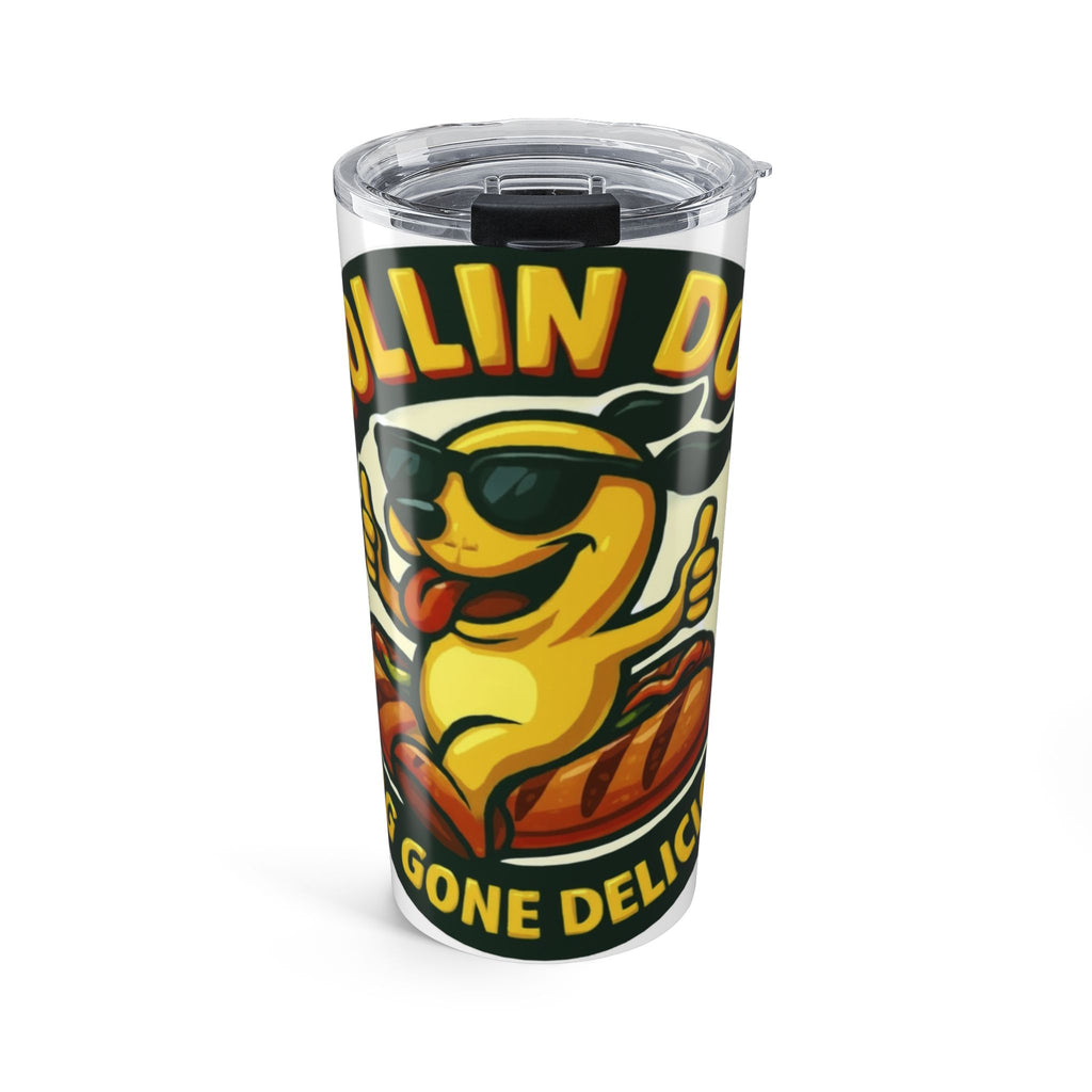 20oz Stainless Tumbler — "Pullin' Dogs" Retro Hot Dog Mascot Travel Cup