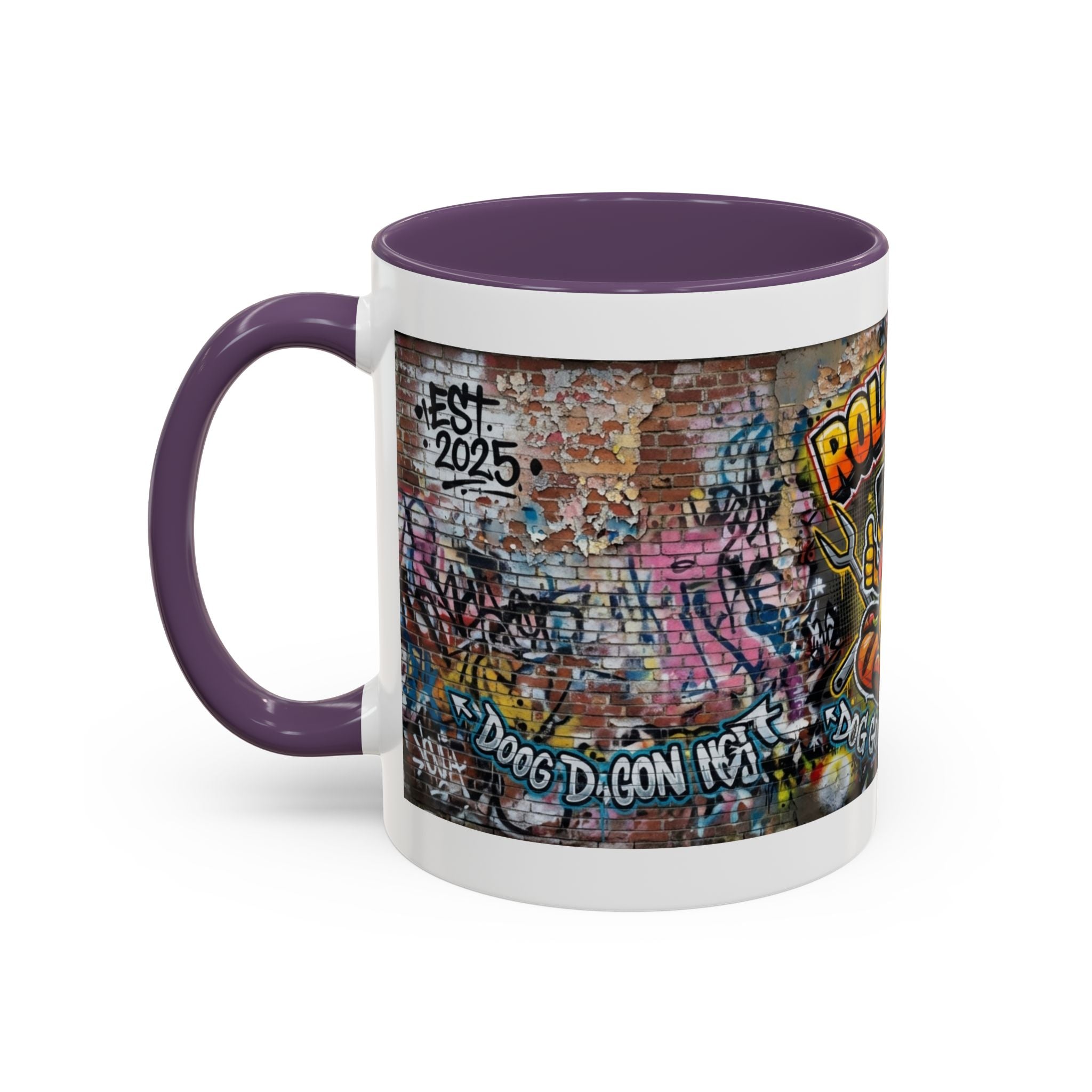 Rollin' Dog Graffiti Coffee Mug – "Dog Gone Delicious" Accent Mug