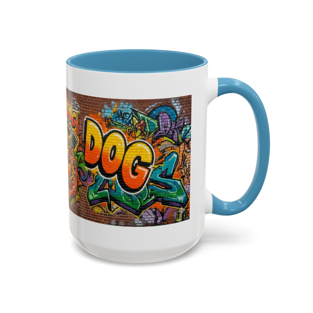 Rollin' Dog Graffiti Coffee Mug — Fun Hot Dog Street Art Accent Mug (11/15oz)