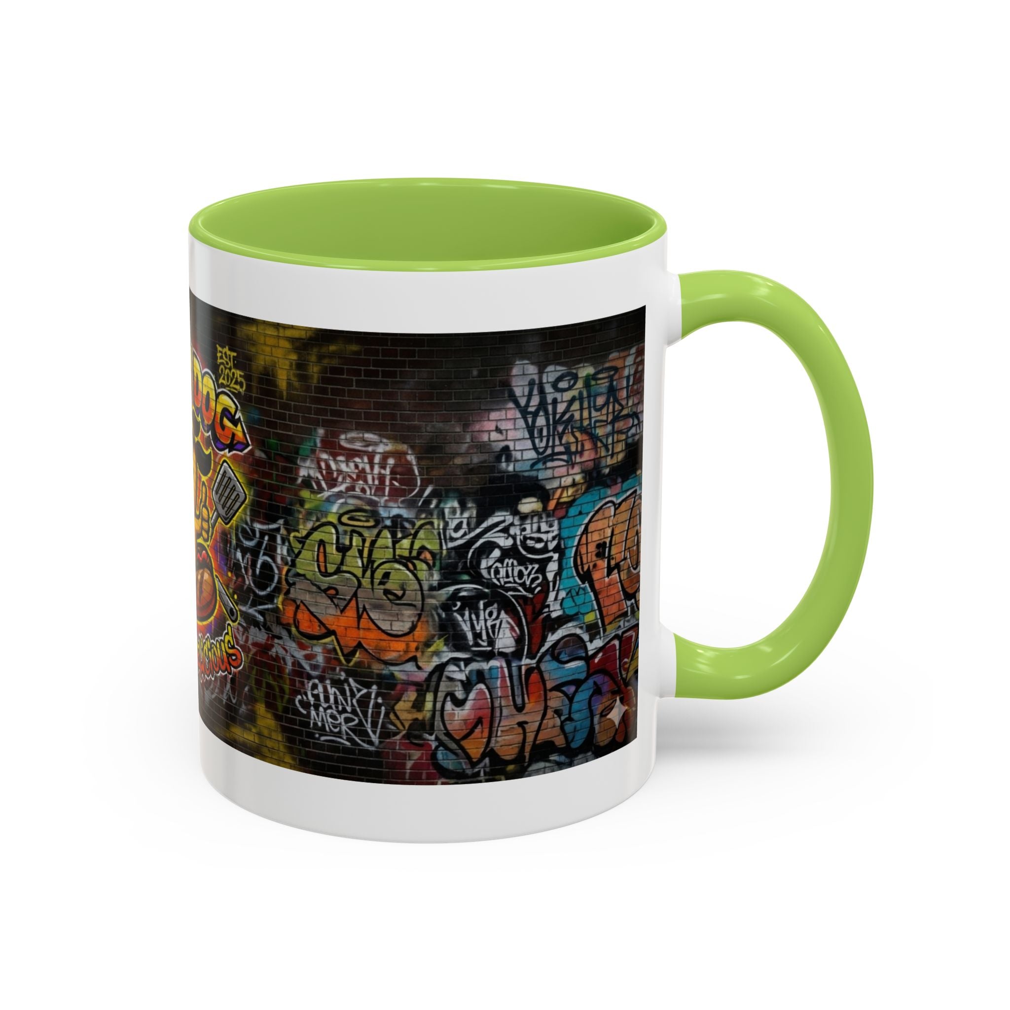 Rollin Dog Hot Dog Mug — Graffiti Skate Vibe Coffee Cup (11/15oz)