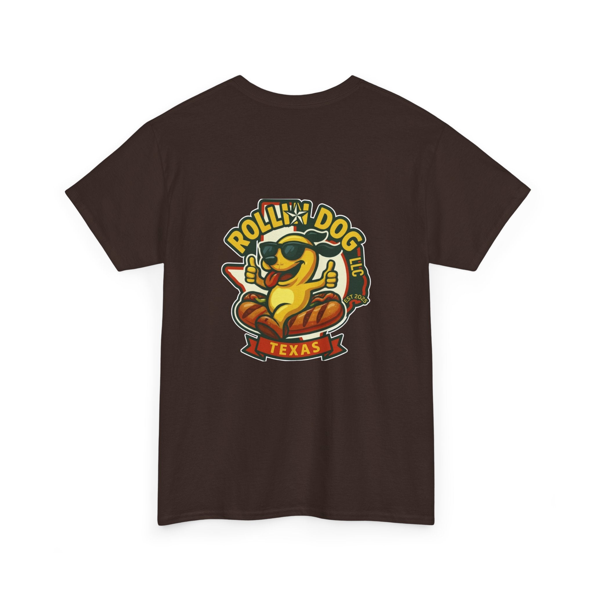 Rollin' Dog Texas T-Shirt — Retro Hot Dog Logo Tee