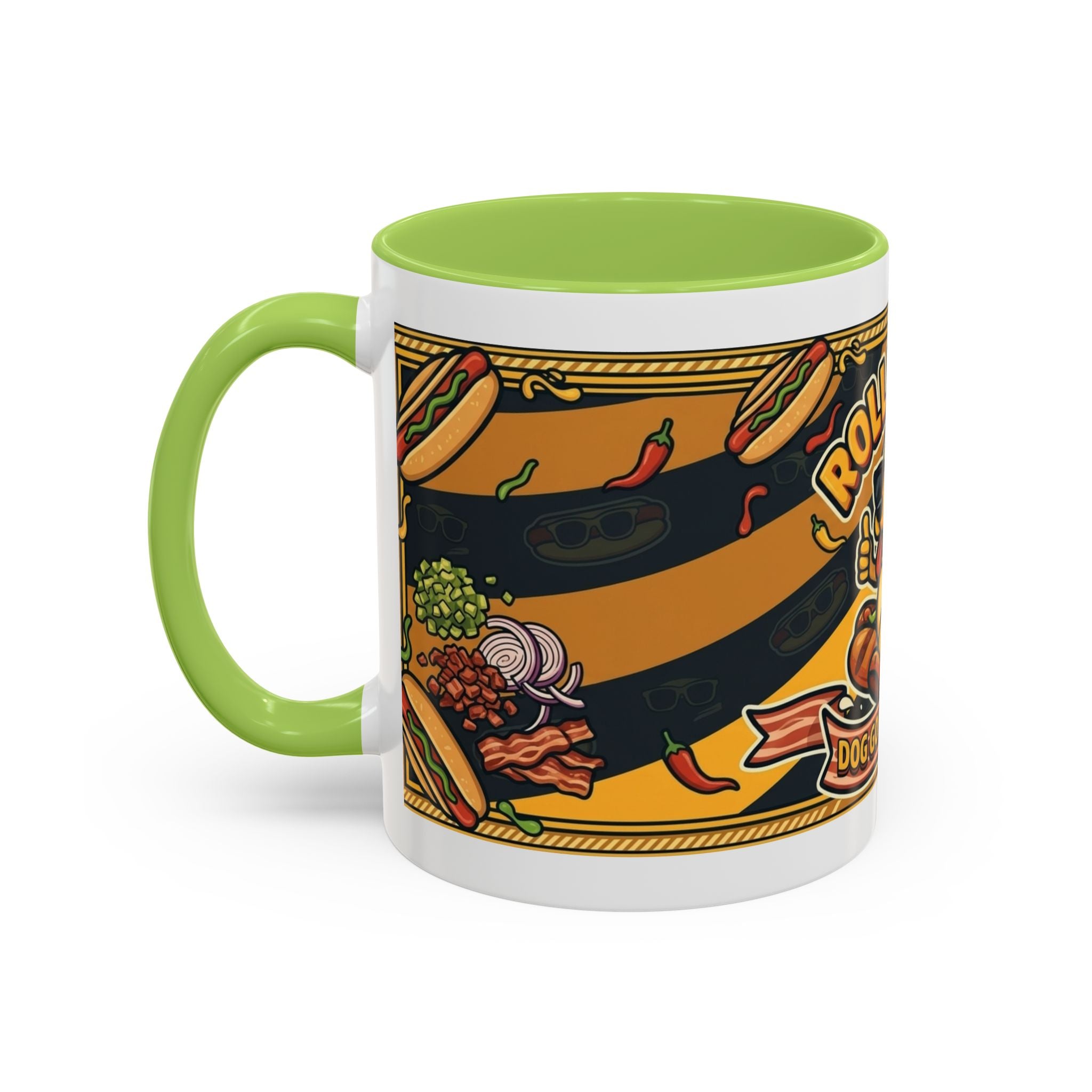 Rollin Dog Hot Dog Mug — Retro 'Dog Gone Delicious' Coffee Cup (11/15oz)