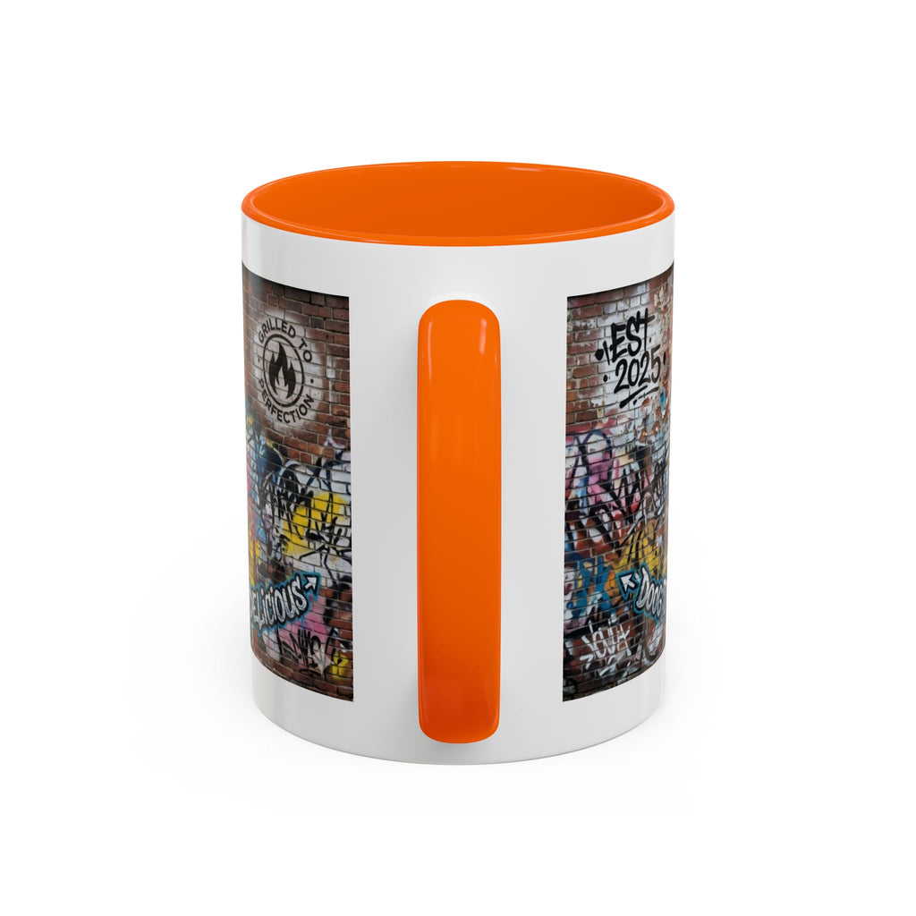 Rollin' Dog Graffiti Coffee Mug – "Dog Gone Delicious" Accent Mug