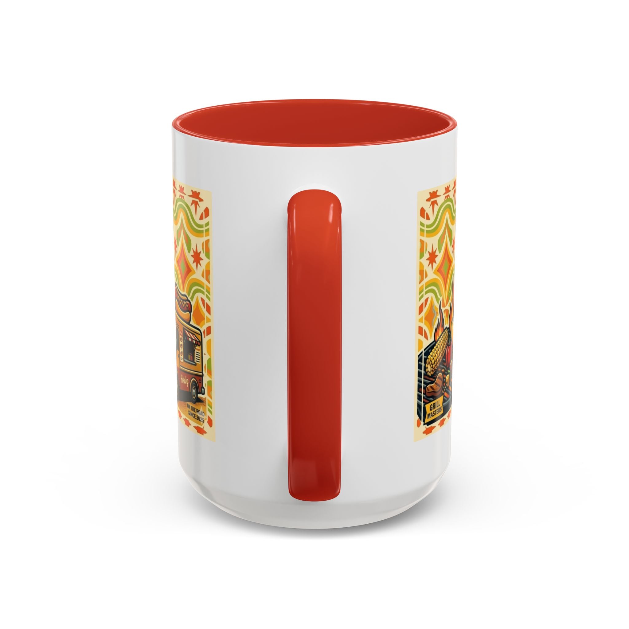 Retron Hot Dog Food Truck Accent Coffee Mug — "Rollin Dog" Retro Summer BBQ Mug (11/15oz)