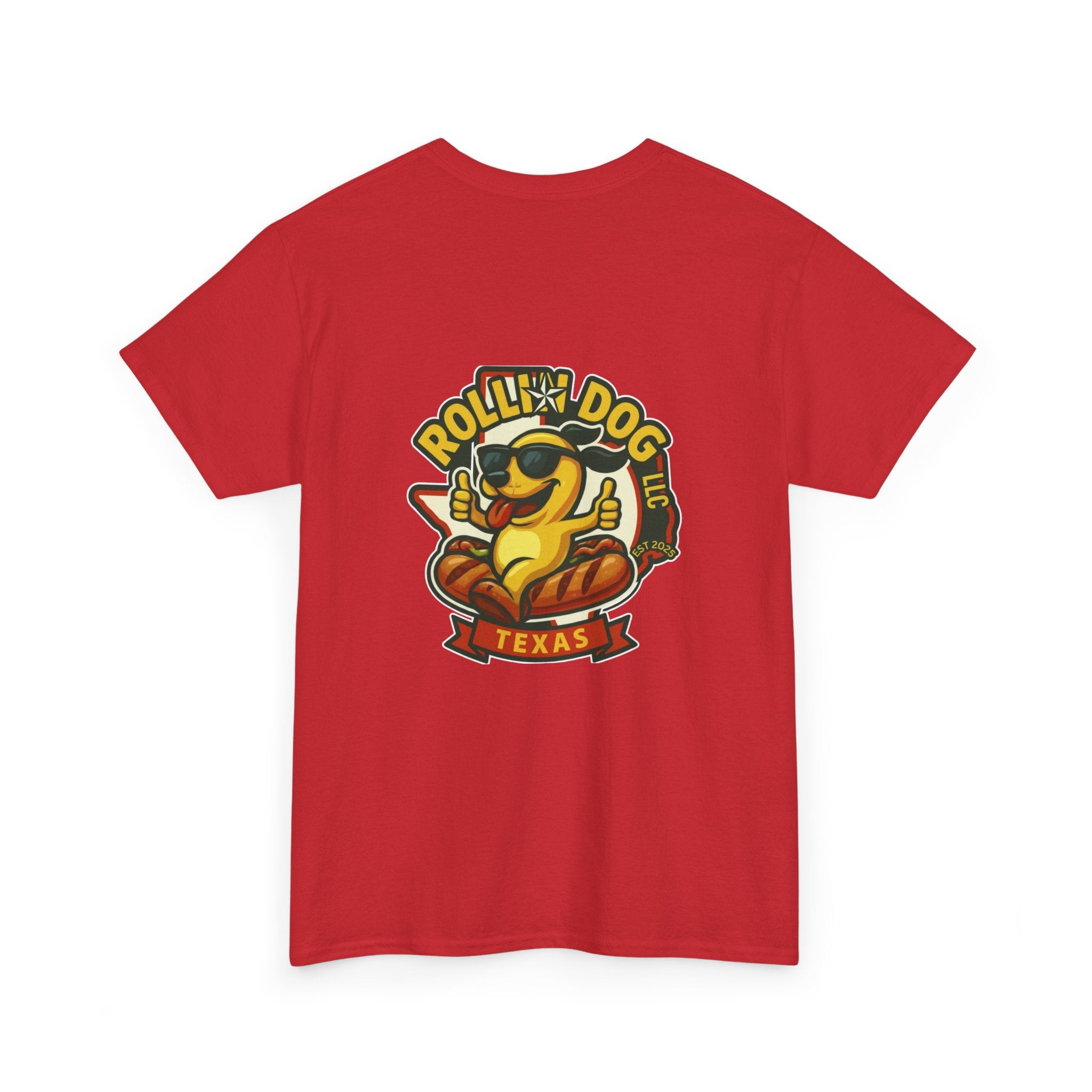 Rollin' Dog Texas T-Shirt — Retro Hot Dog Logo Tee