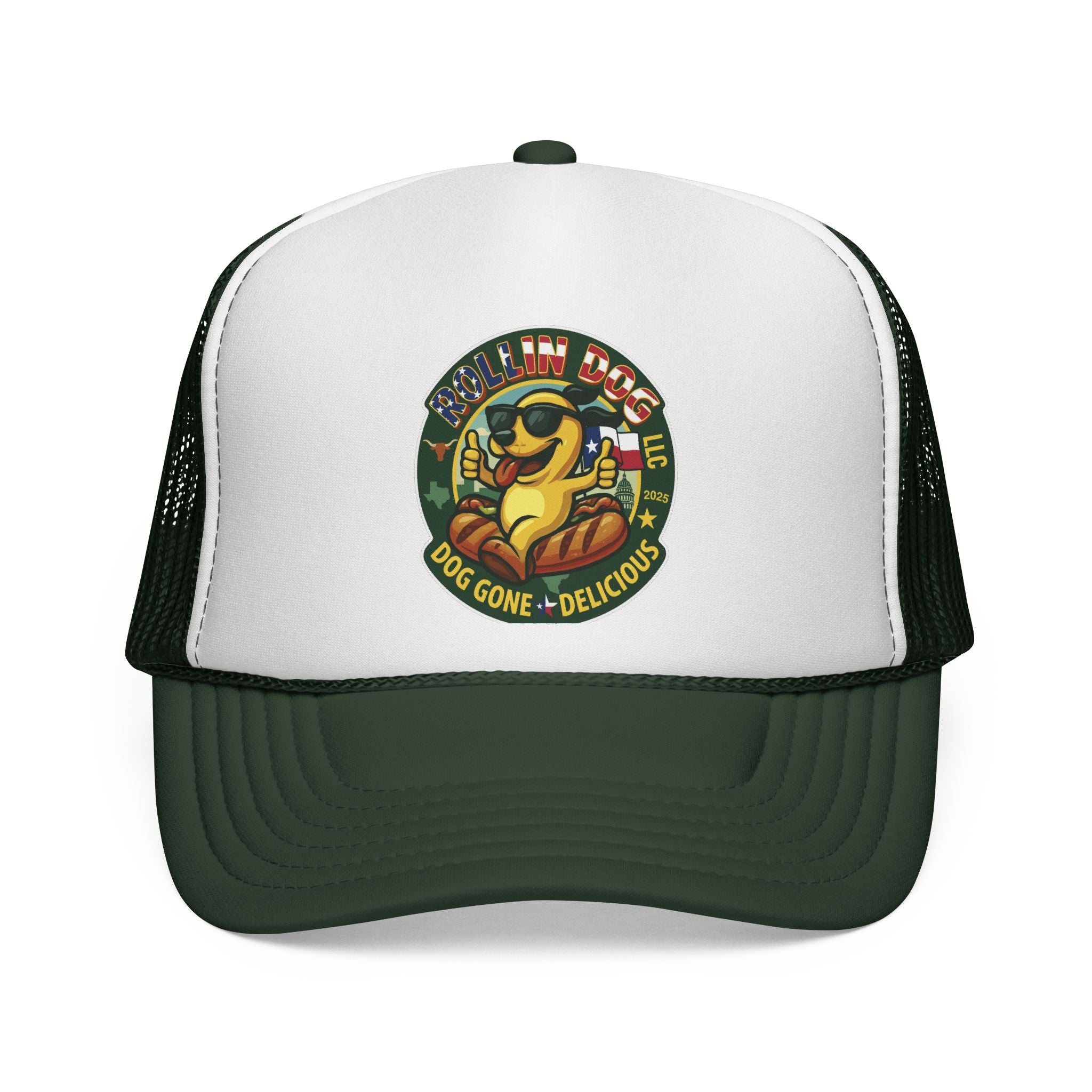 Texas Trucker Cap — Retro 'Dog Gone Delicious' Sunglasses Dog Patch