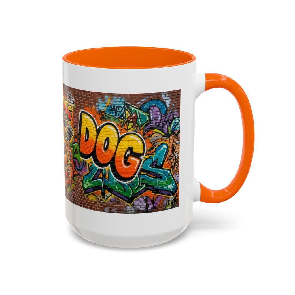 Rollin' Dog Graffiti Coffee Mug — Fun Hot Dog Street Art Accent Mug (11/15oz)