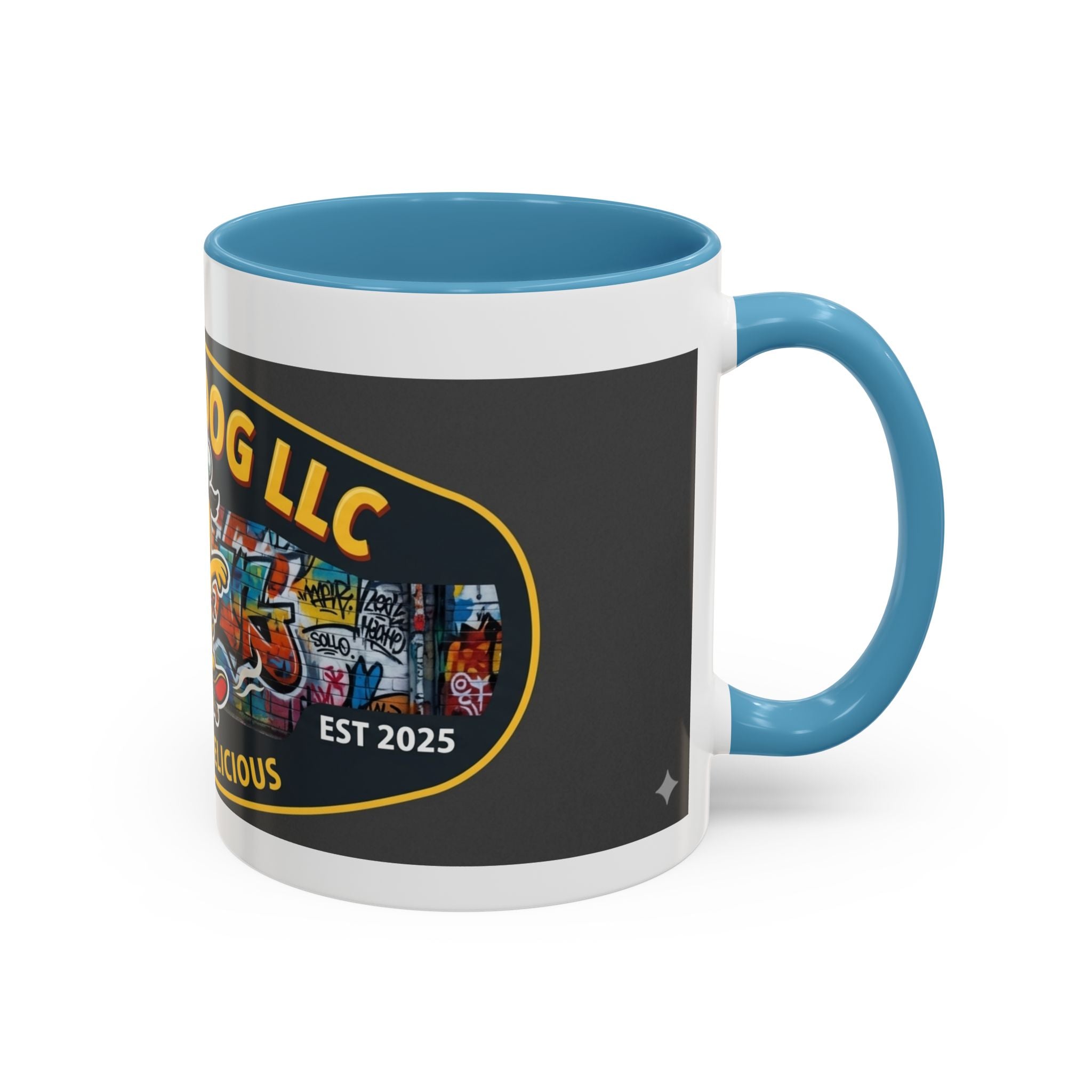 Rolling Dog Coffee Mug — 'Dog Gone Delicious' Skateboard Hot Dog Design