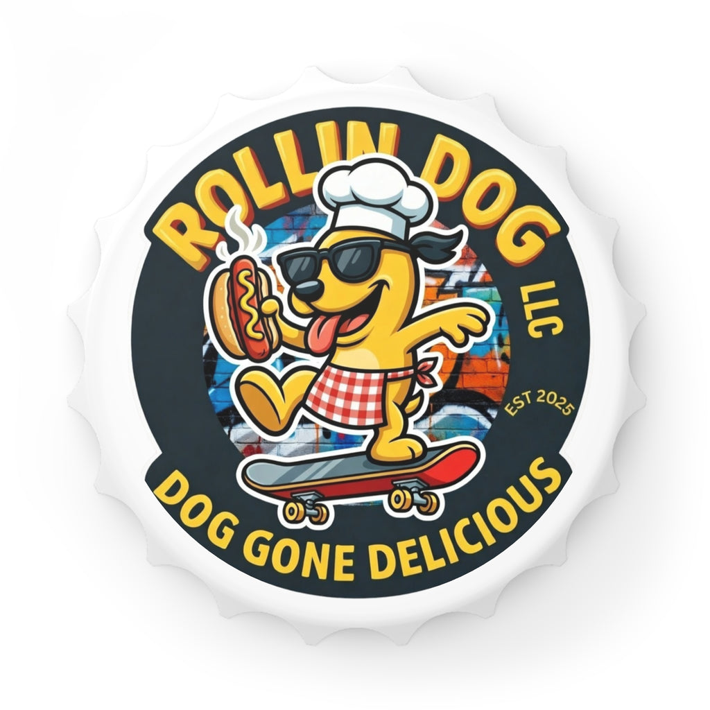 Bottle Opener — Rollin Dog Hot Dog Skateboard Logo Bottle Opener (Dog Gone Delicious)