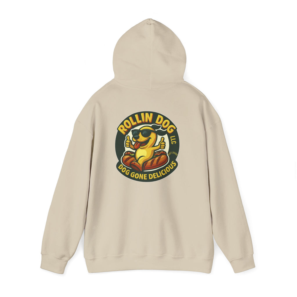 Original Dog Logo Hoodie — 'Rollin Dog LLC: Dog Gone Delicious' Graphic Pullover