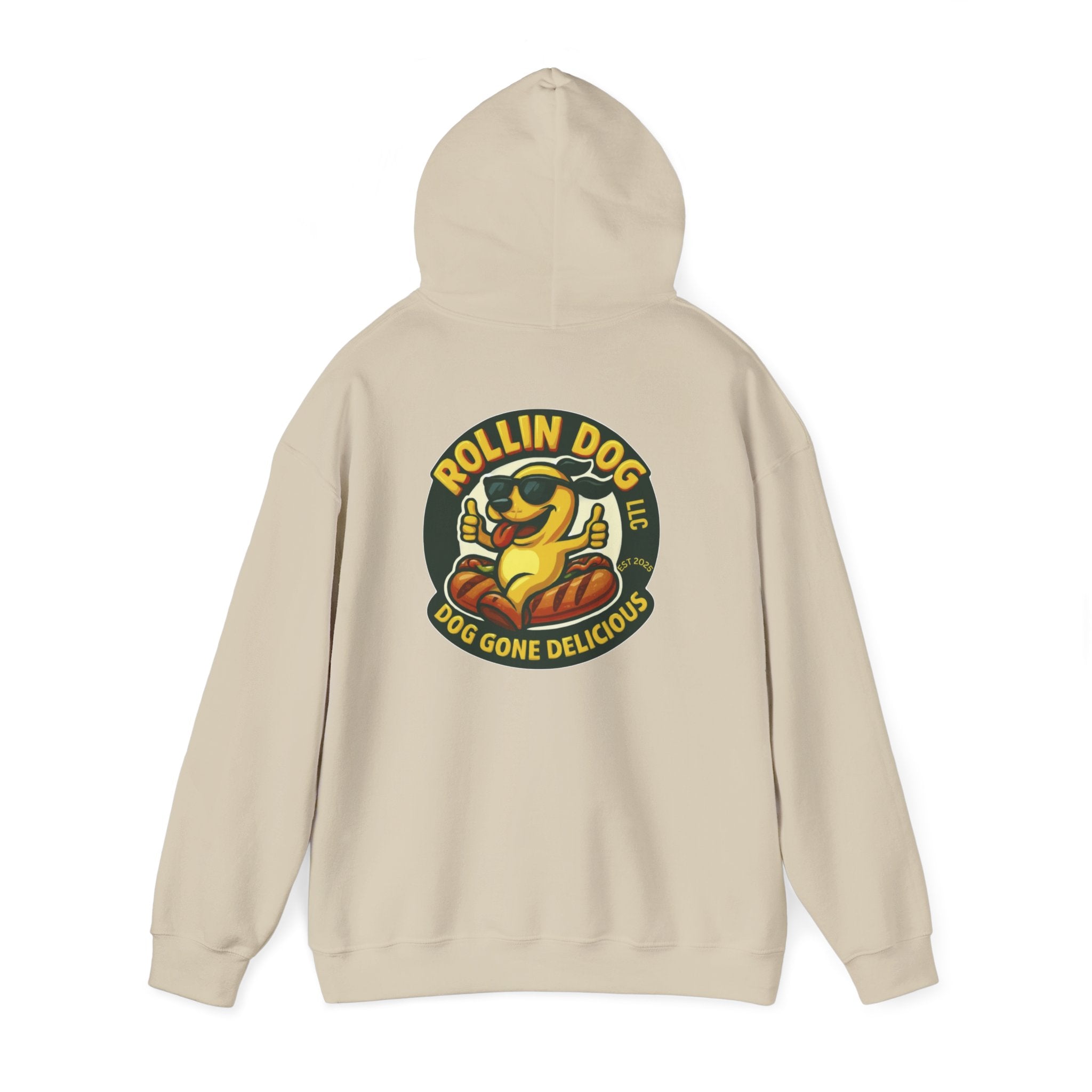 Original Dog Logo Hoodie — 'Rollin Dog LLC: Dog Gone Delicious' Graphic Pullover