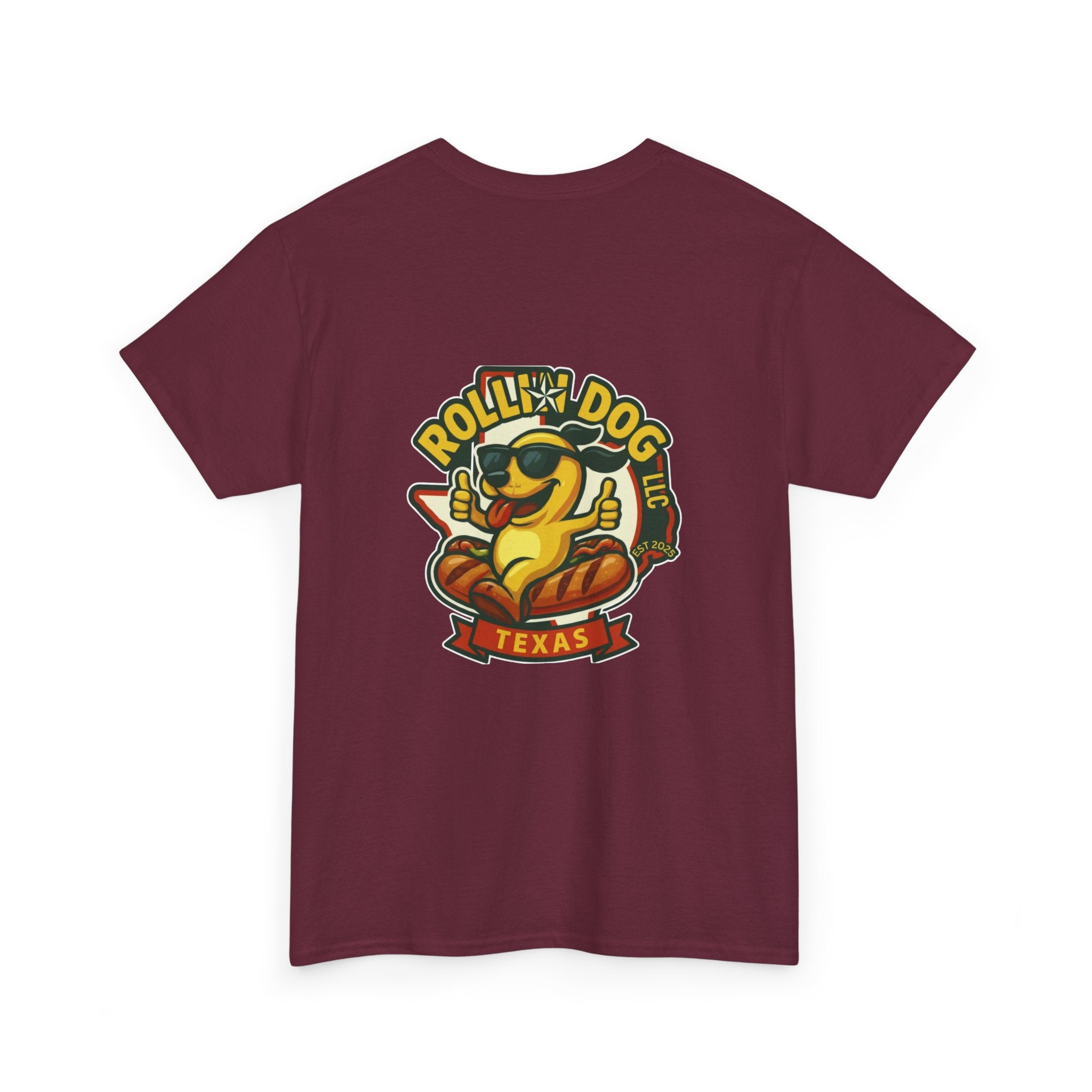 Rollin' Dog Texas T-Shirt — Retro Hot Dog Logo Tee
