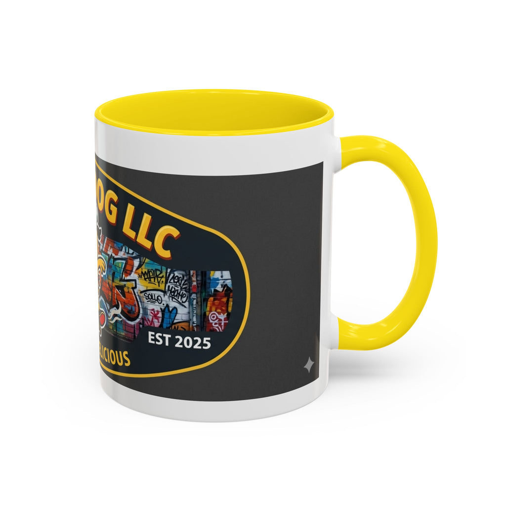 Rolling Dog Coffee Mug — 'Dog Gone Delicious' Skateboard Hot Dog Design