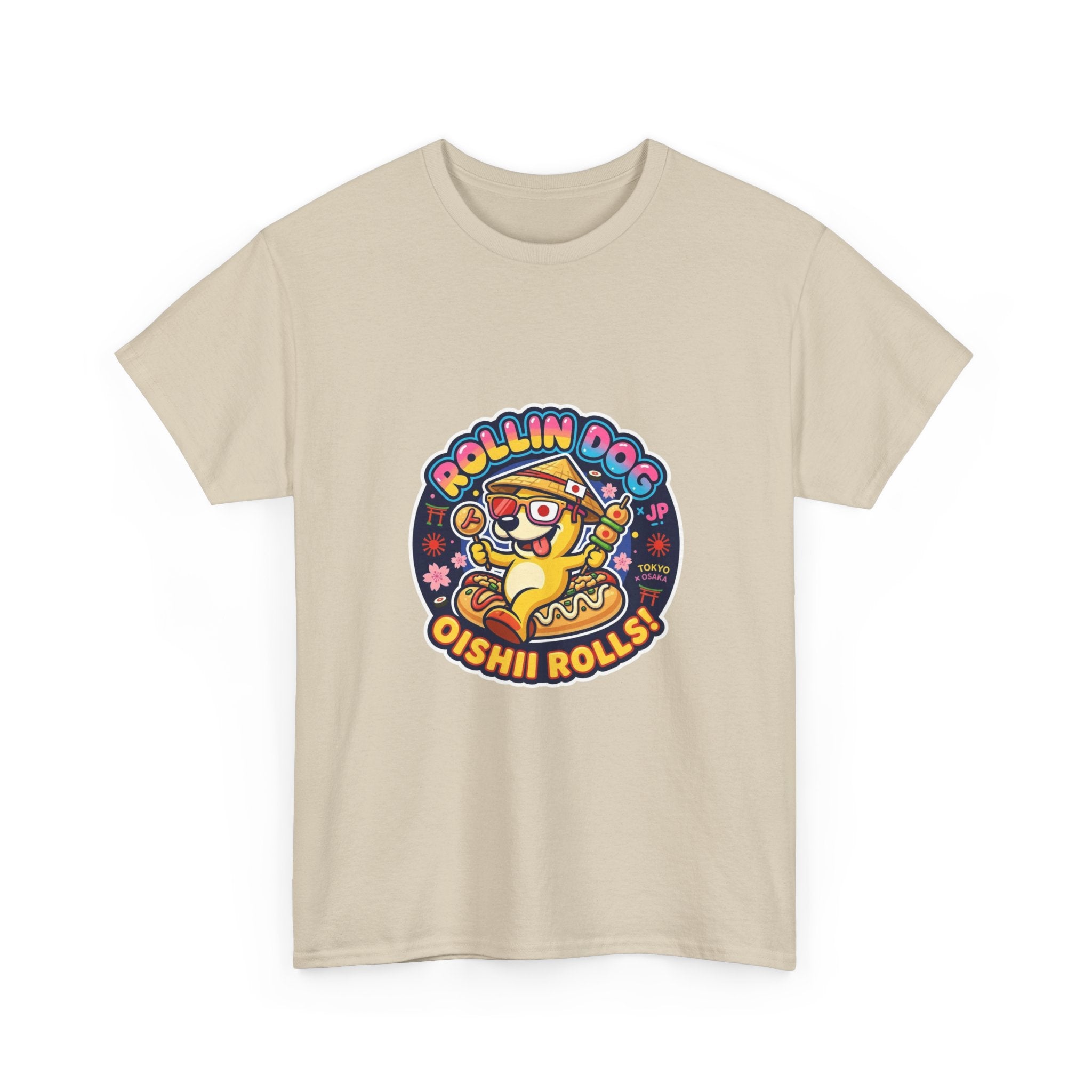 T-Shirt — "Rollin Dog Oishii Rolls" Cute Sushi Dog Graphic Tee