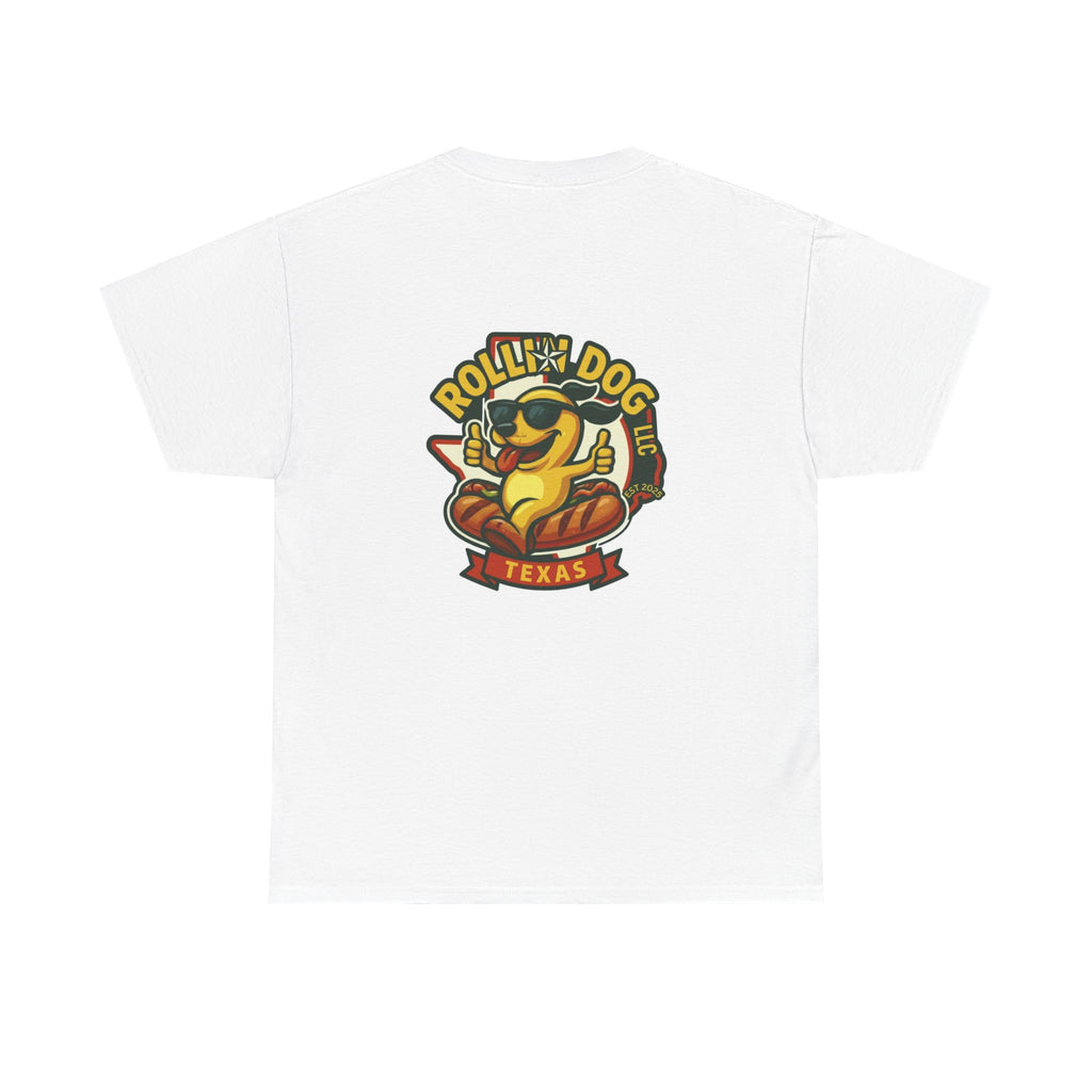 Rollin' Dog Texas T-Shirt — Retro Hot Dog Logo Tee