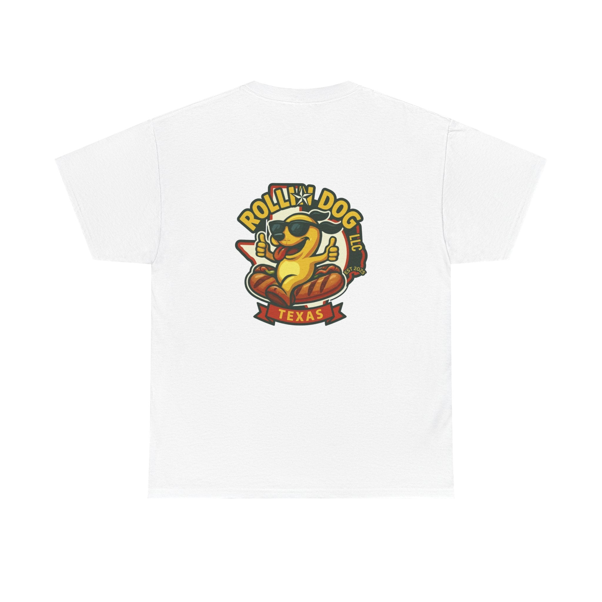 Rollin' Dog Texas T-Shirt — Retro Hot Dog Logo Tee