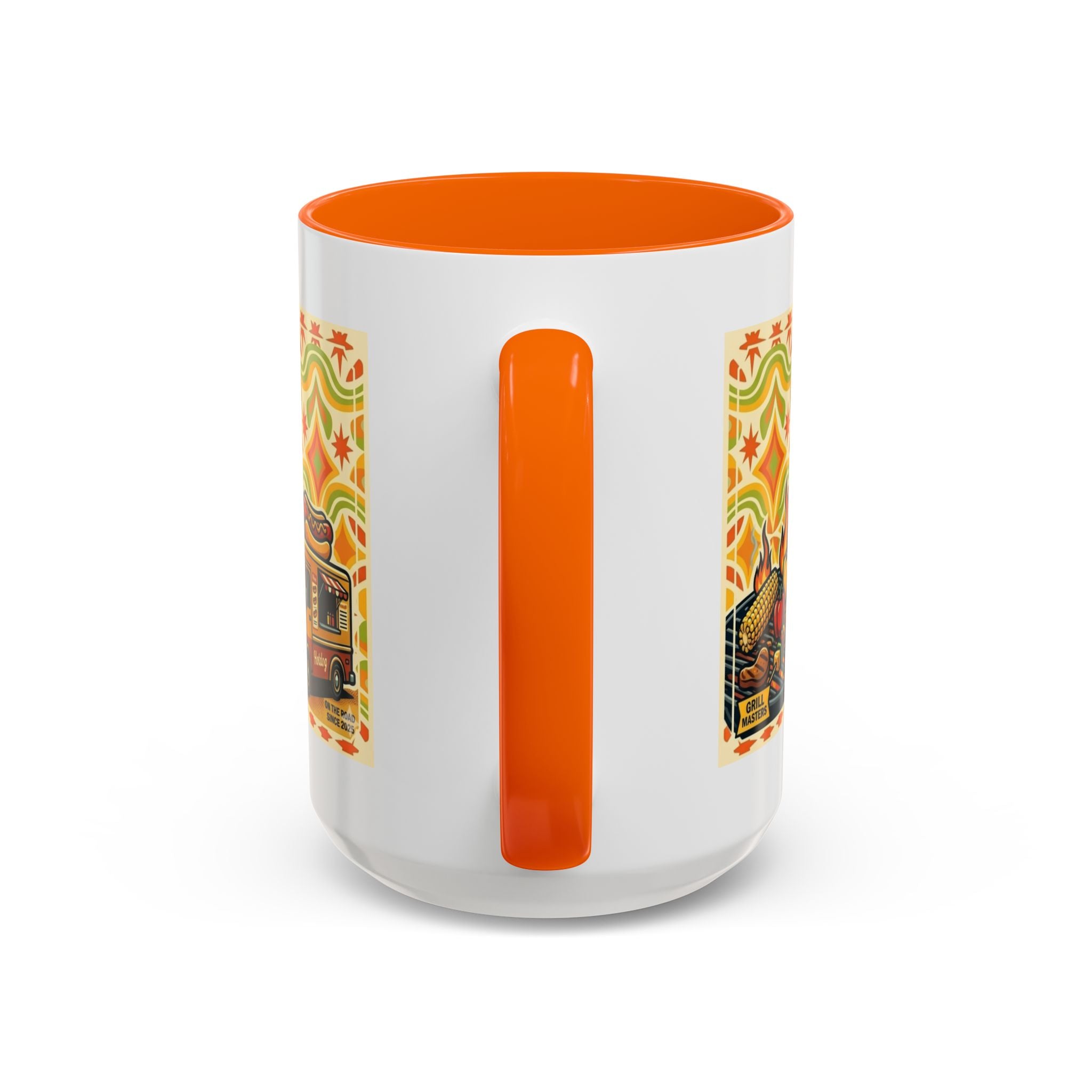 Retron Hot Dog Food Truck Accent Coffee Mug — "Rollin Dog" Retro Summer BBQ Mug (11/15oz)