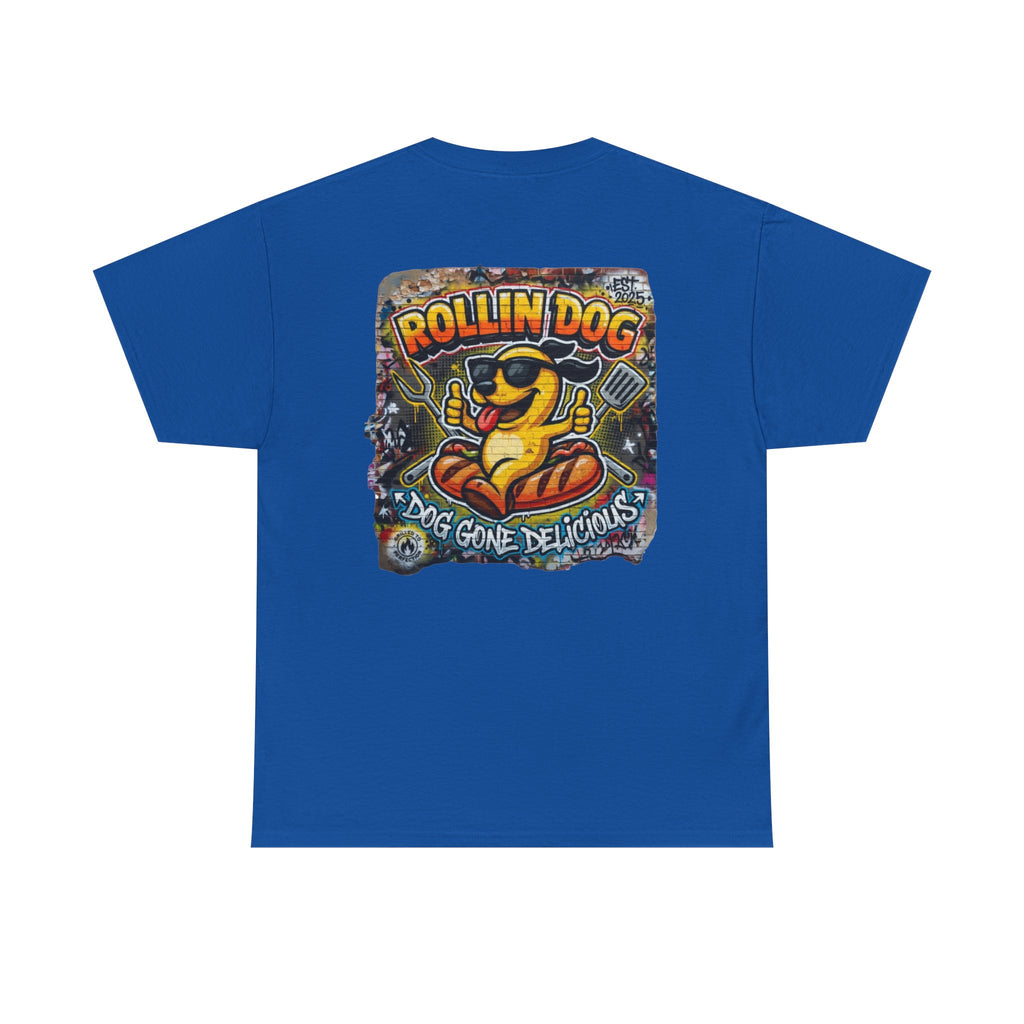 Rollin Dog Tee Graffiti 3 — 'Rollin Dog: Dog Gone Delicious' Graphic T‑Shirt