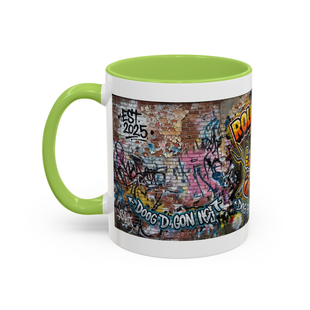 Rollin' Dog Graffiti Coffee Mug – "Dog Gone Delicious" Accent Mug