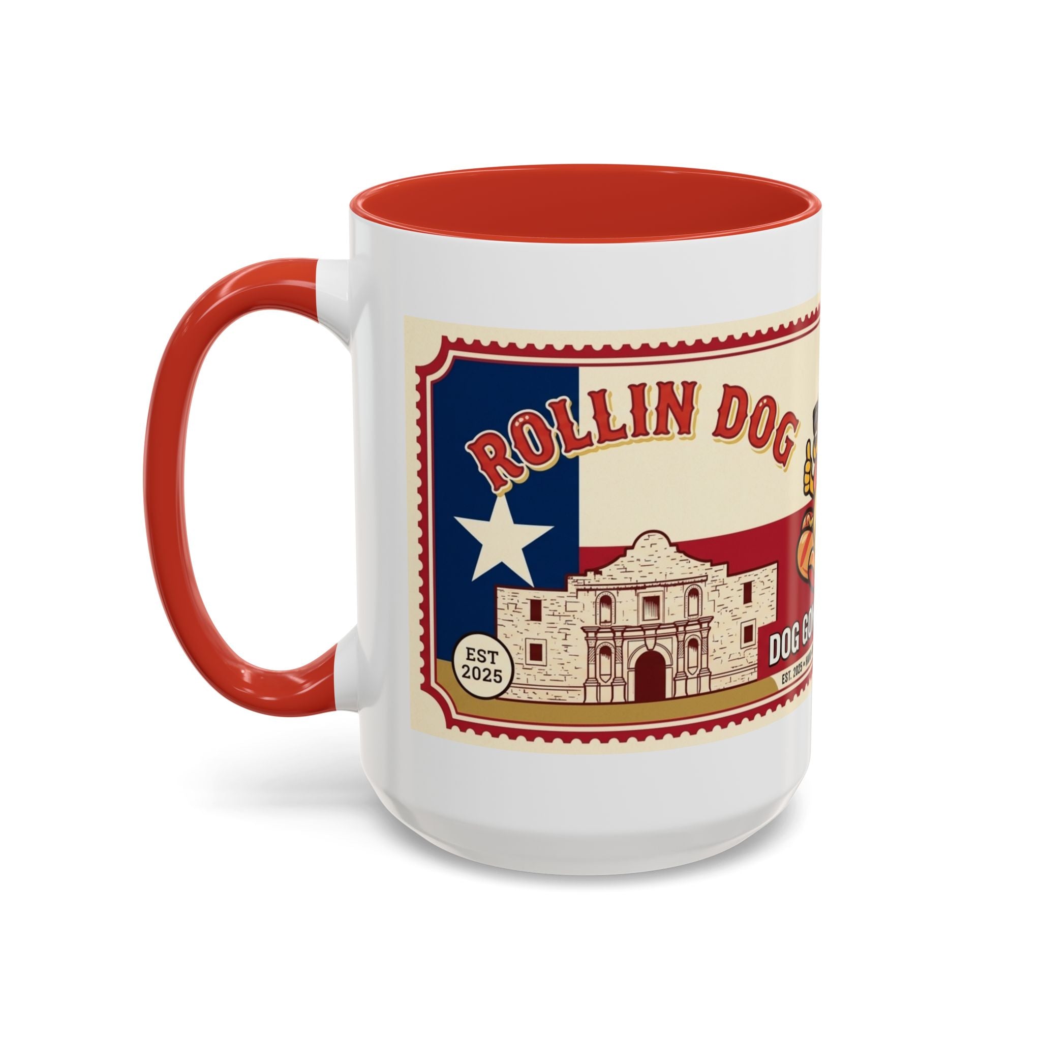 Rollin Dog Coffee Mug — Retro 'Dog Gone Delicious' Hot Dog Design (11/15oz)