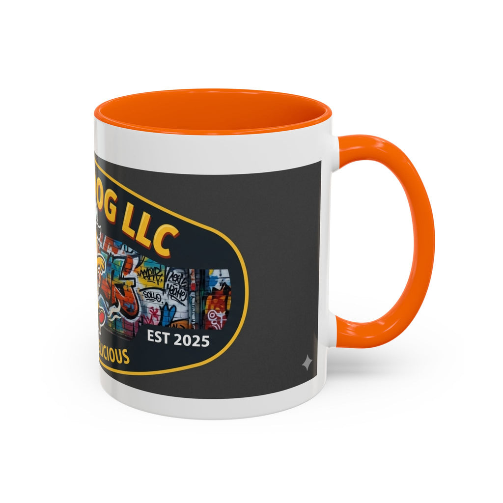 Rolling Dog Coffee Mug — 'Dog Gone Delicious' Skateboard Hot Dog Design