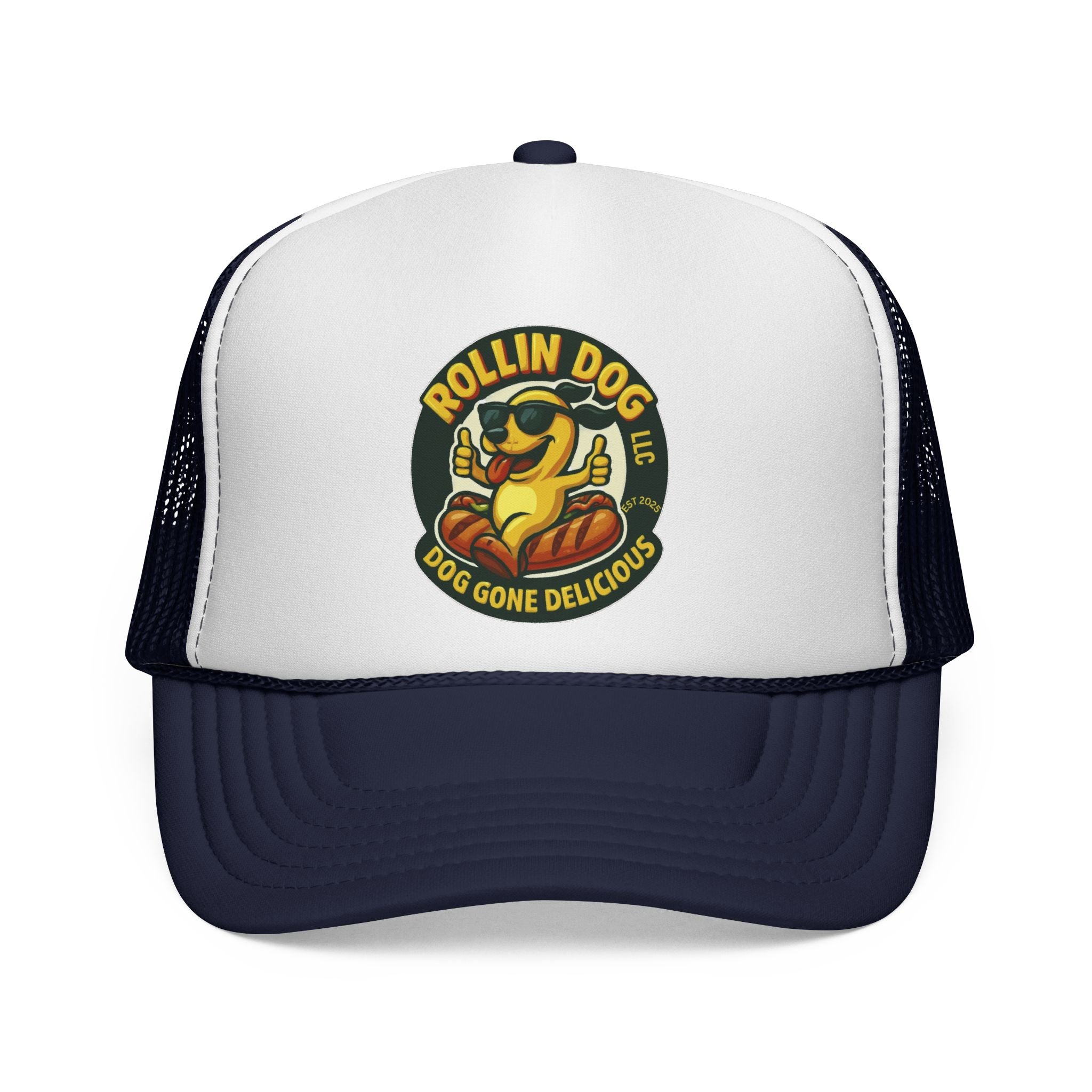 Original Trucker Hat — "Rollin Dog" Retro Hot Dog Logo Cap