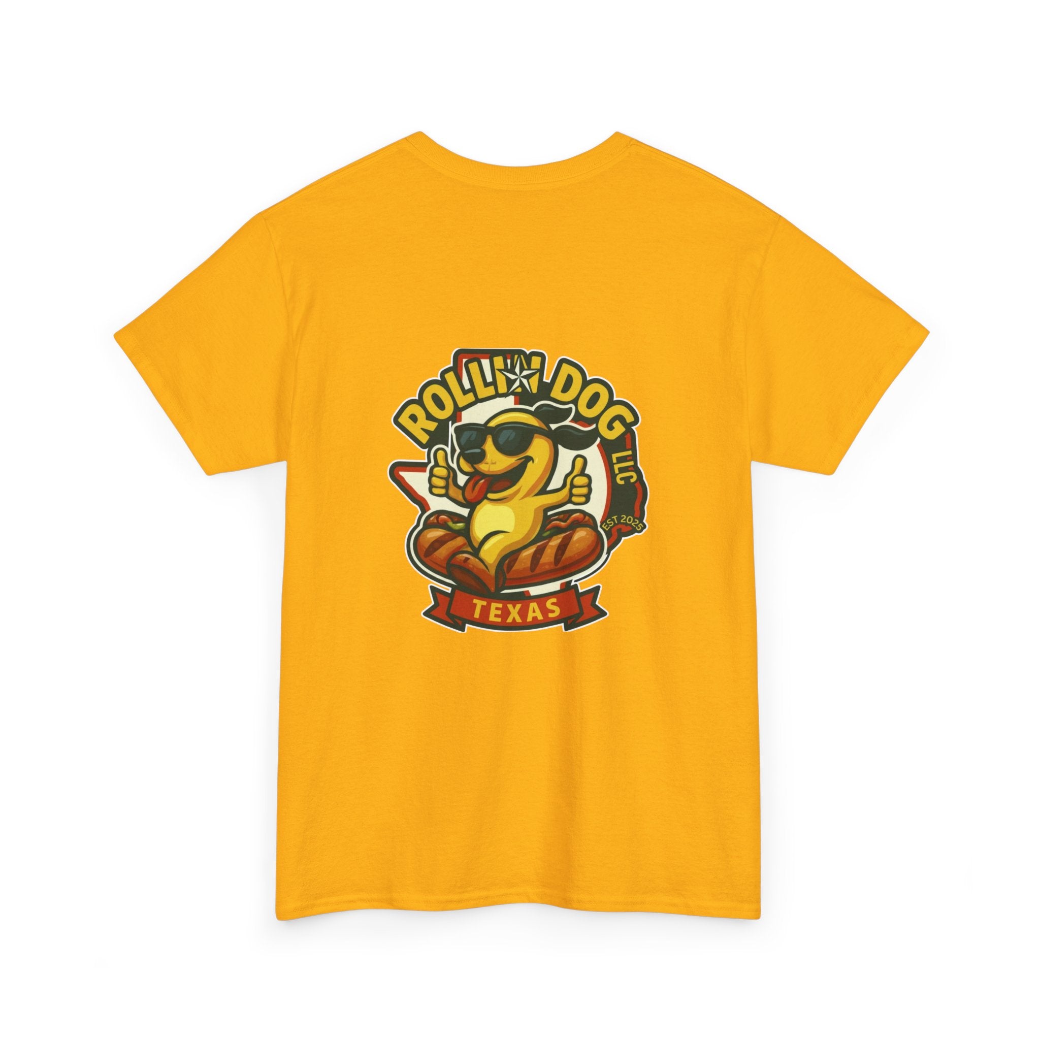 Rollin' Dog Texas T-Shirt — Retro Hot Dog Logo Tee