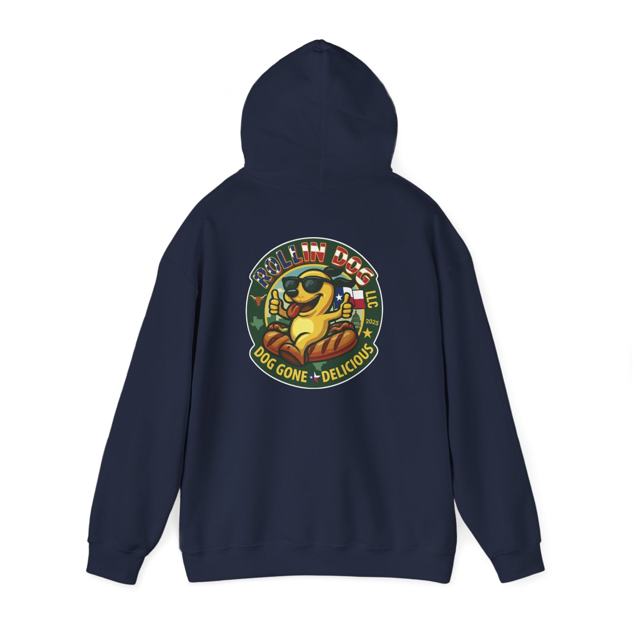 Hoodie - Retro 'Dog Gone Delicious' Hot Dog Mascot Pullover