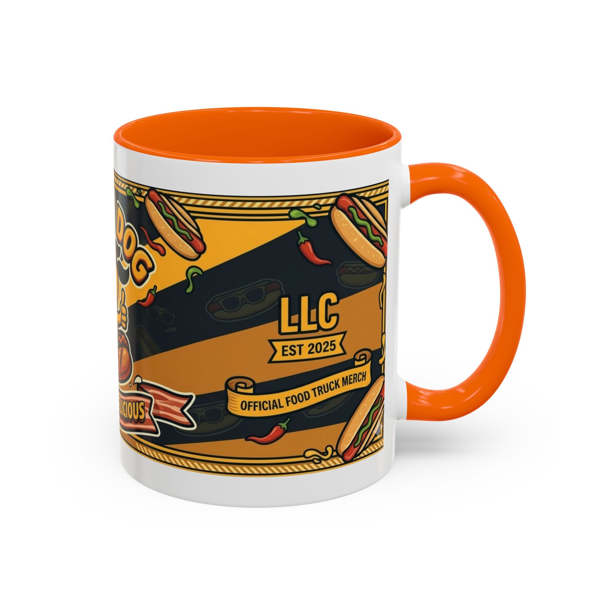 Rollin Dog Hot Dog Mug — Retro 'Dog Gone Delicious' Coffee Cup (11/15oz)