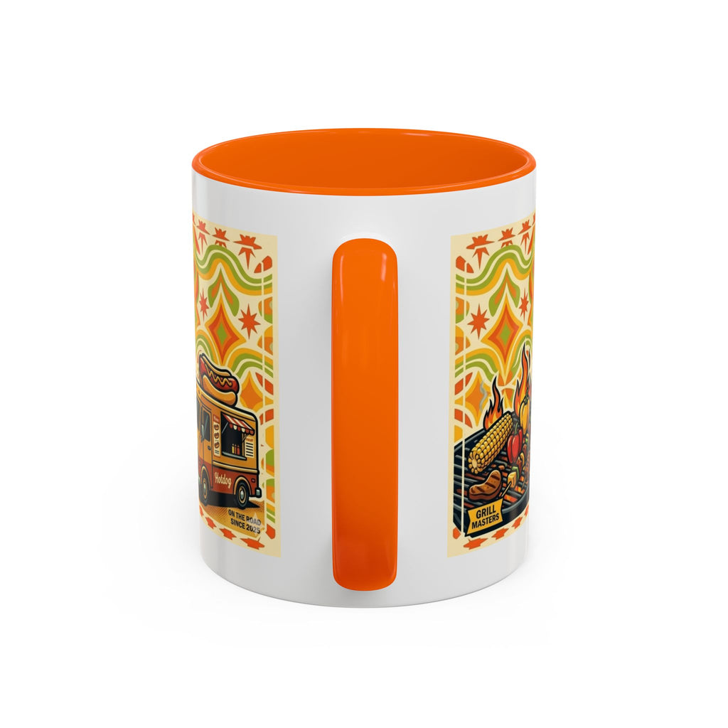Retron Hot Dog Food Truck Accent Coffee Mug — "Rollin Dog" Retro Summer BBQ Mug (11/15oz)