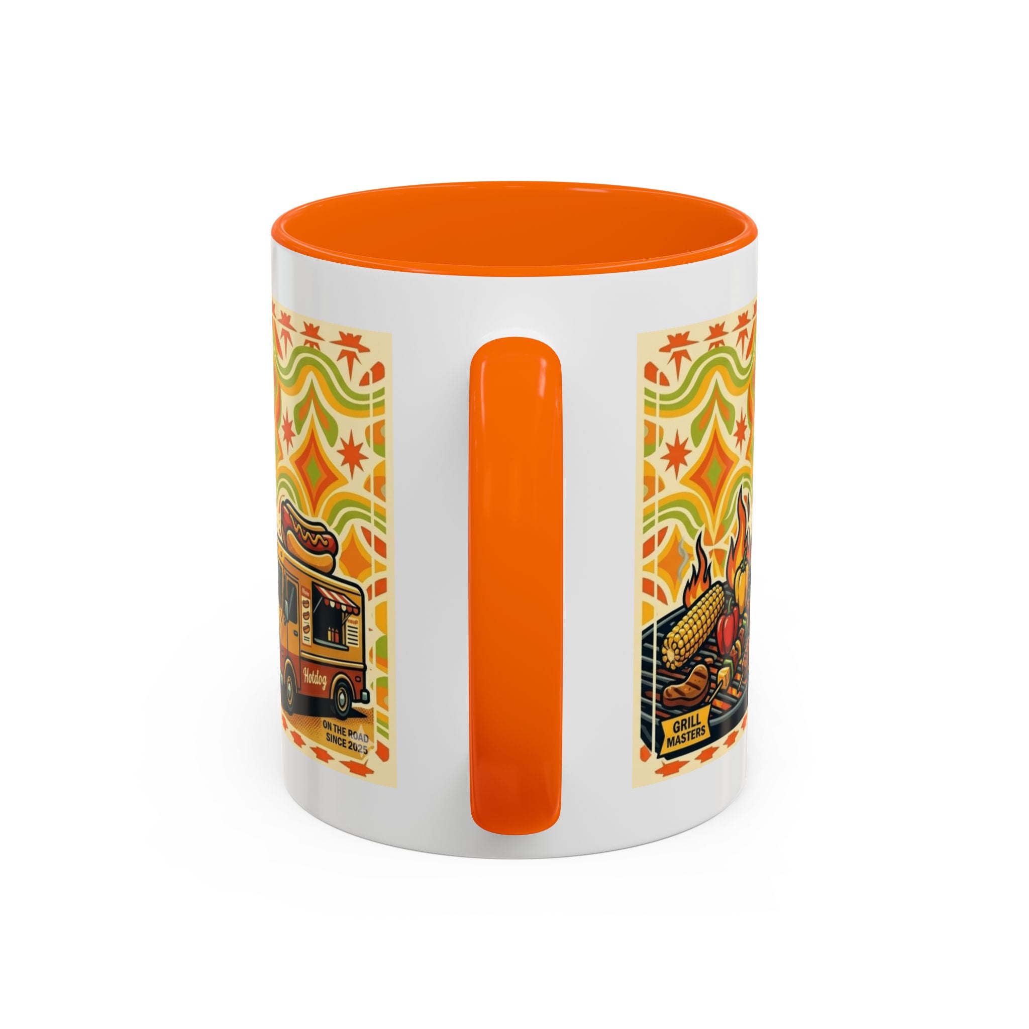 Retron Hot Dog Food Truck Accent Coffee Mug — "Rollin Dog" Retro Summer BBQ Mug (11/15oz)