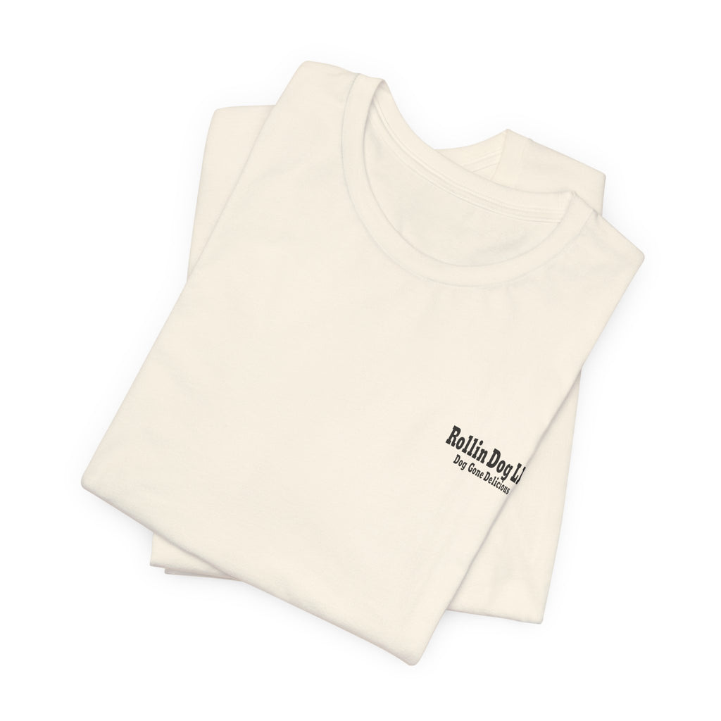 Rollin Dog Graphic Tee Graffiti 1 — Retro Hot Dog Street Art T-Shirt