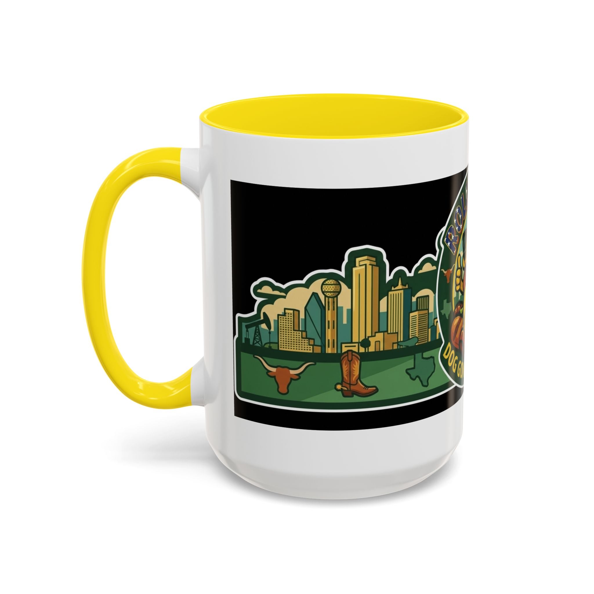 San Antonio Rollin Dog Coffee Mug — Fun Hot Dog Logo Accent Mug (11/15oz)