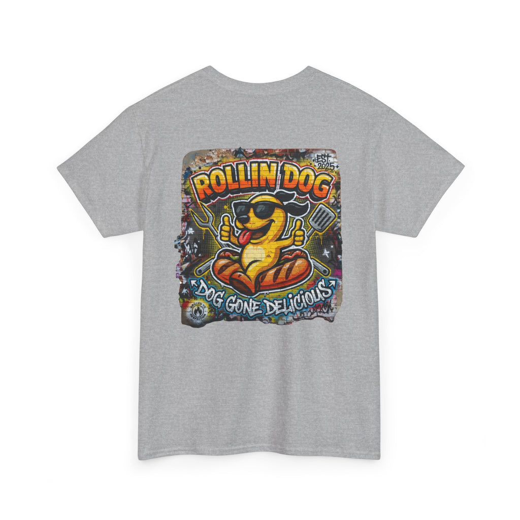 Rollin Dog Tee Graffiti 3 — 'Rollin Dog: Dog Gone Delicious' Graphic T‑Shirt