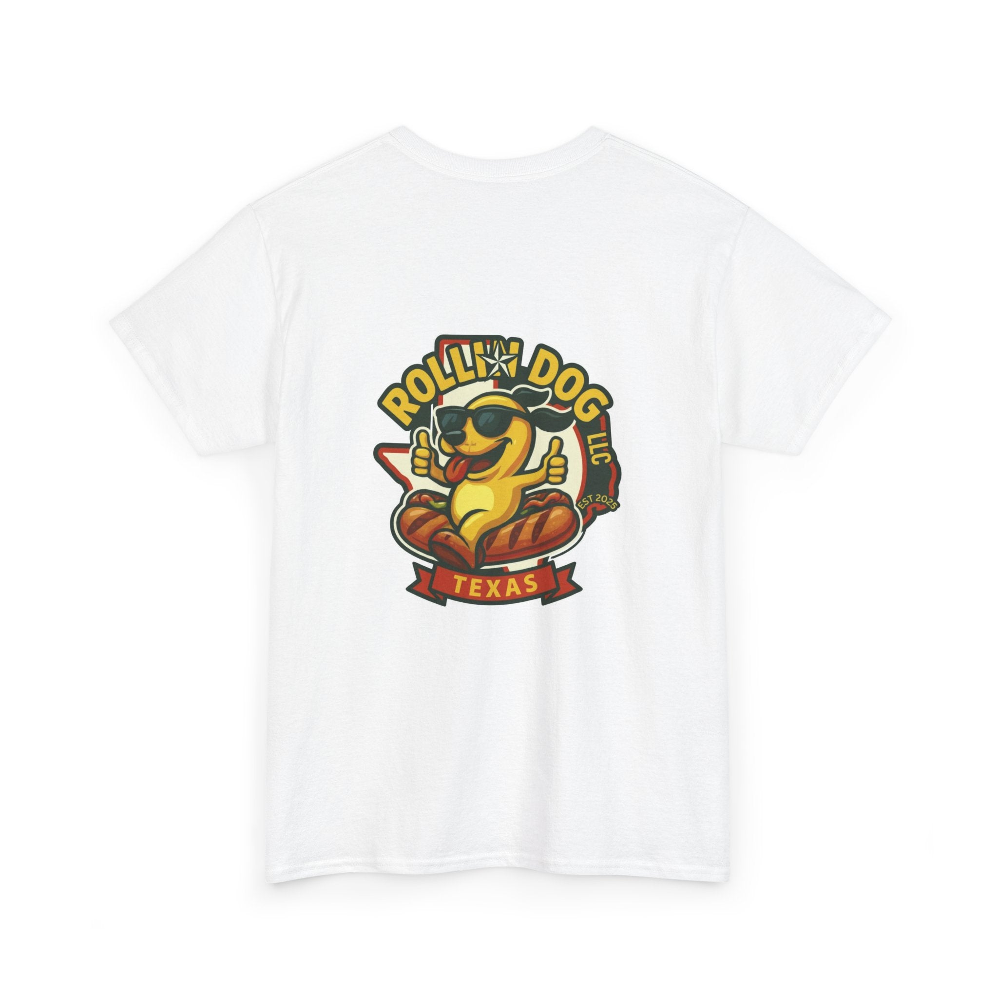 Rollin' Dog Texas T-Shirt — Retro Hot Dog Logo Tee