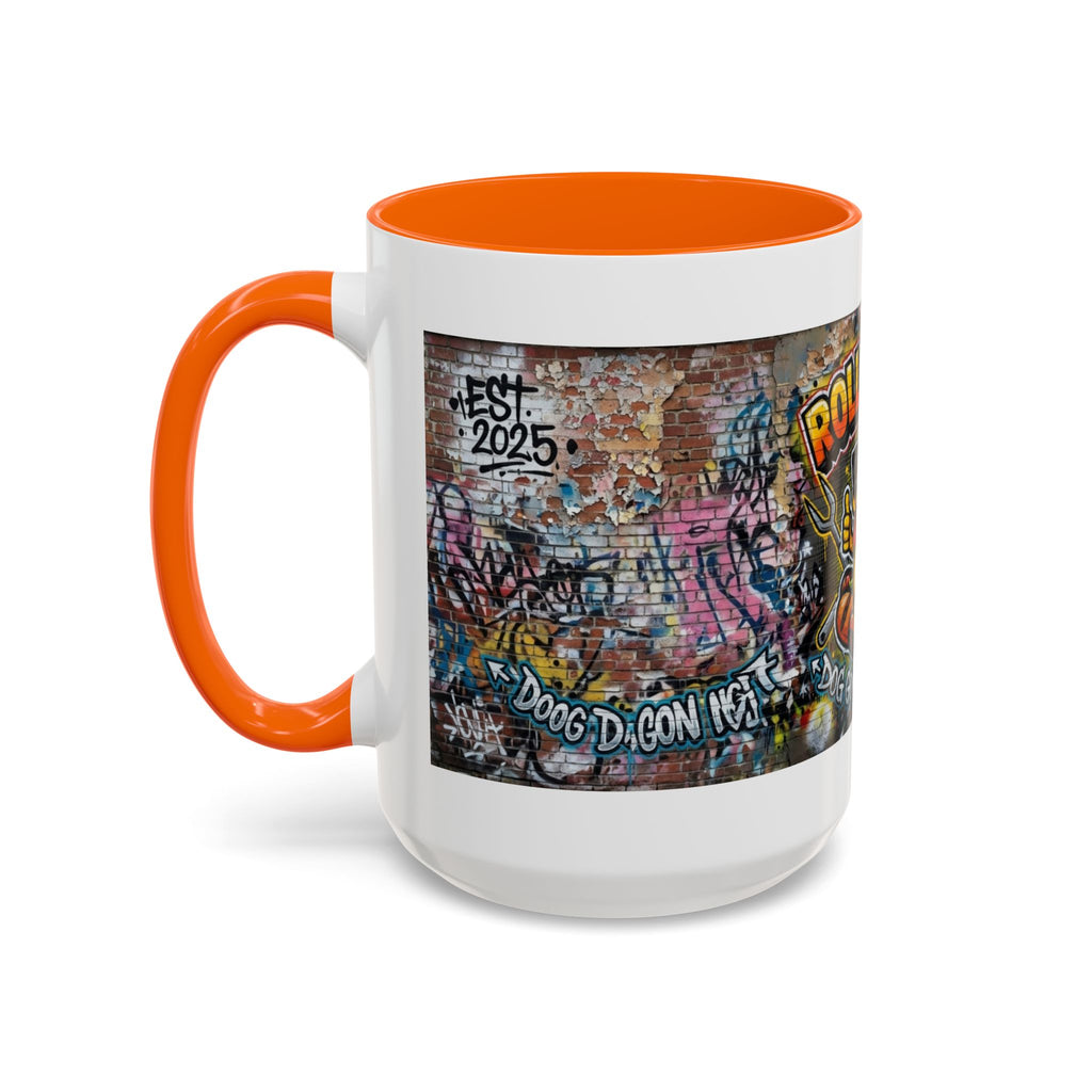 Rollin' Dog Graffiti Coffee Mug – "Dog Gone Delicious" Accent Mug