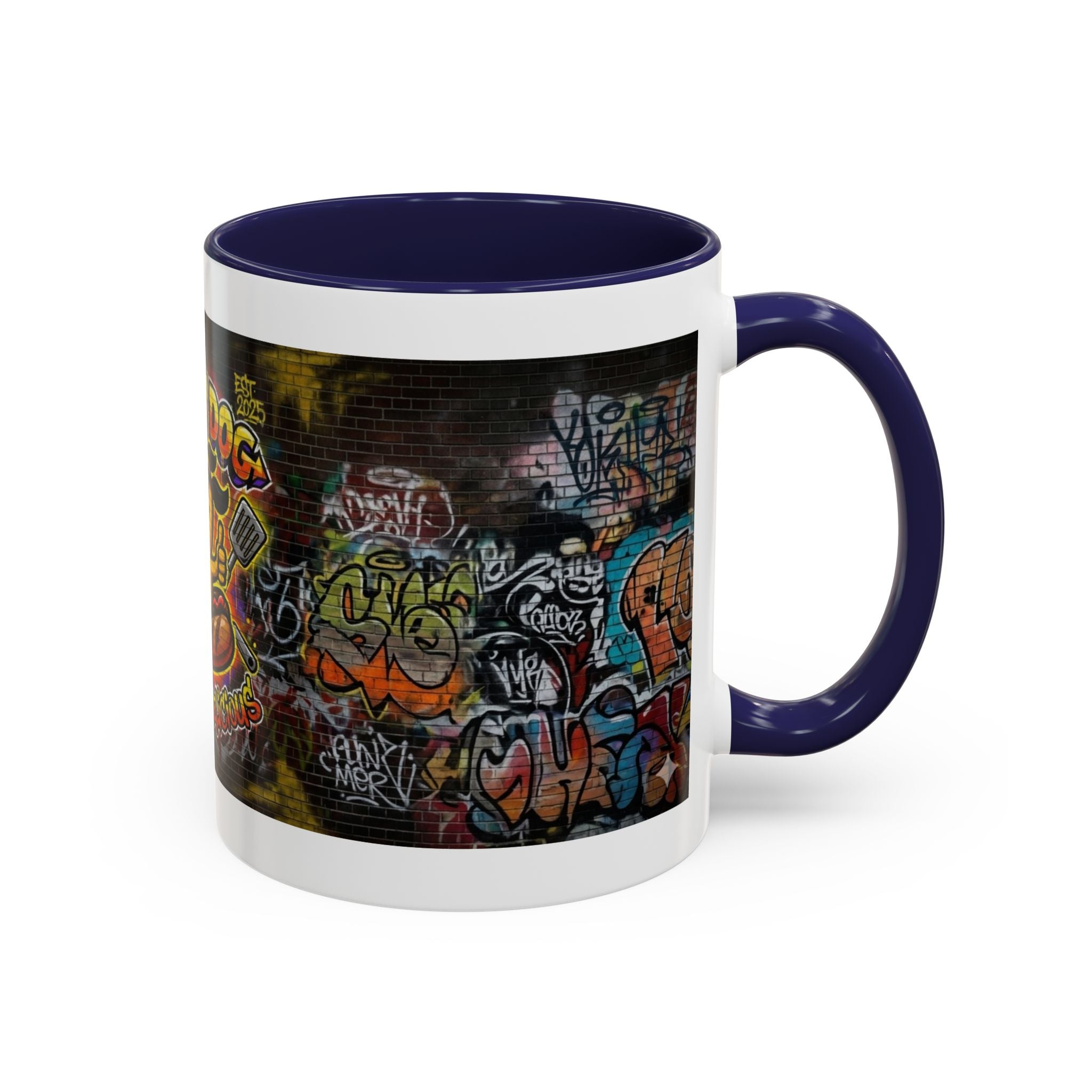 Rollin Dog Hot Dog Mug — Graffiti Skate Vibe Coffee Cup (11/15oz)