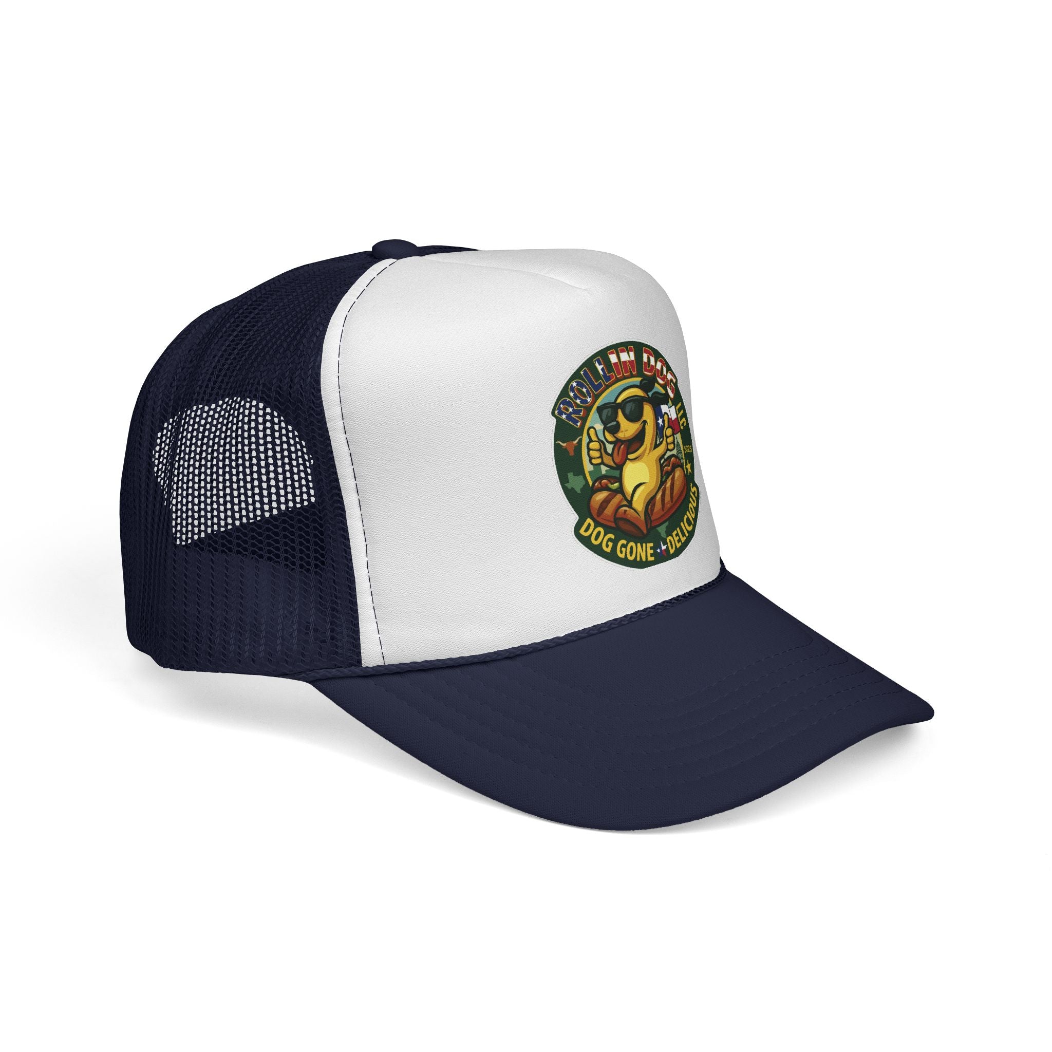 Texas Trucker Cap — Retro 'Dog Gone Delicious' Sunglasses Dog Patch