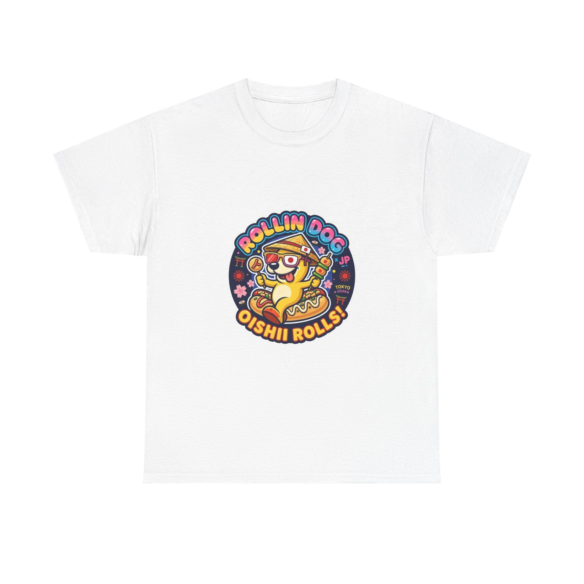 T-Shirt — "Rollin Dog Oishii Rolls" Cute Sushi Dog Graphic Tee