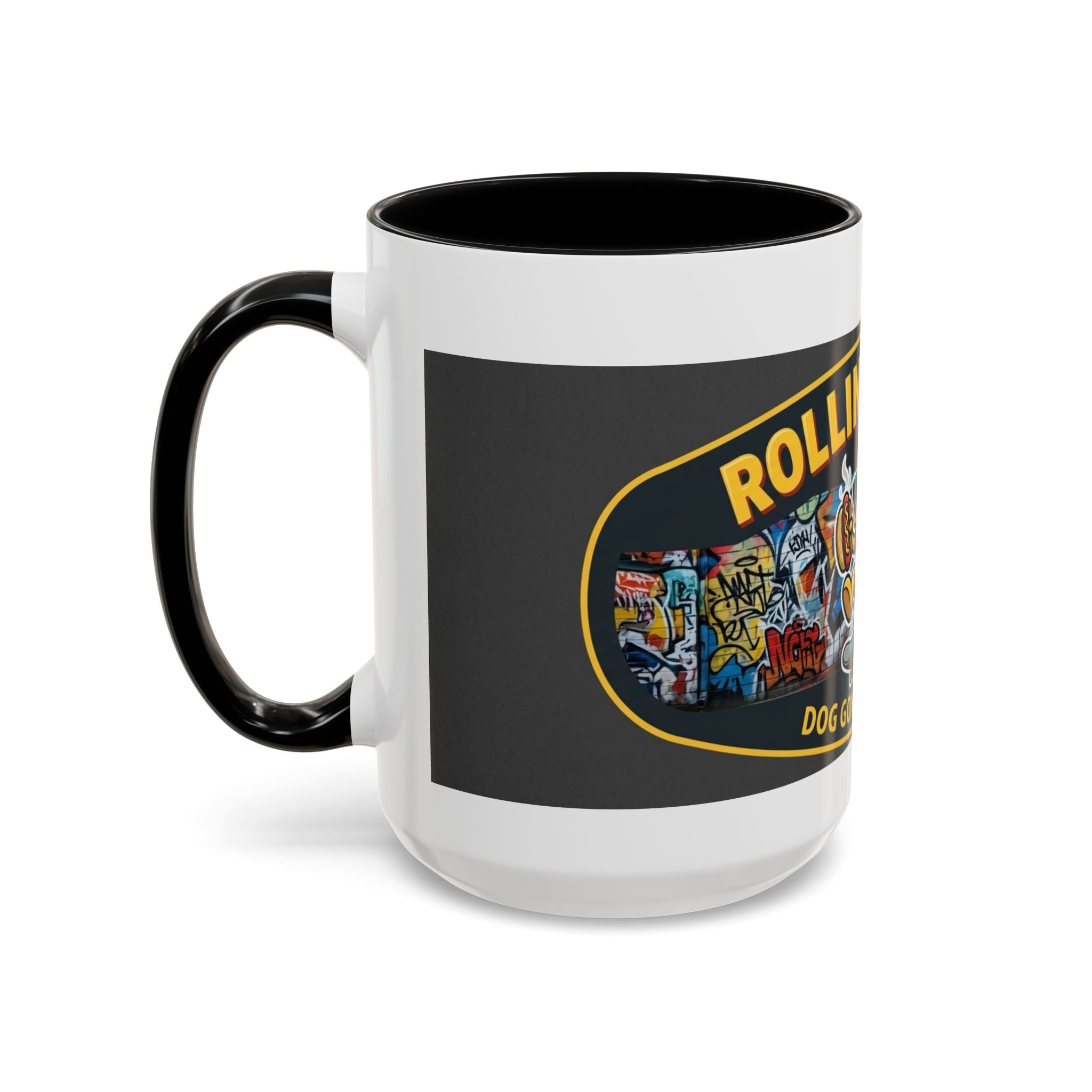 Rolling Dog Coffee Mug — 'Dog Gone Delicious' Skateboard Hot Dog Design