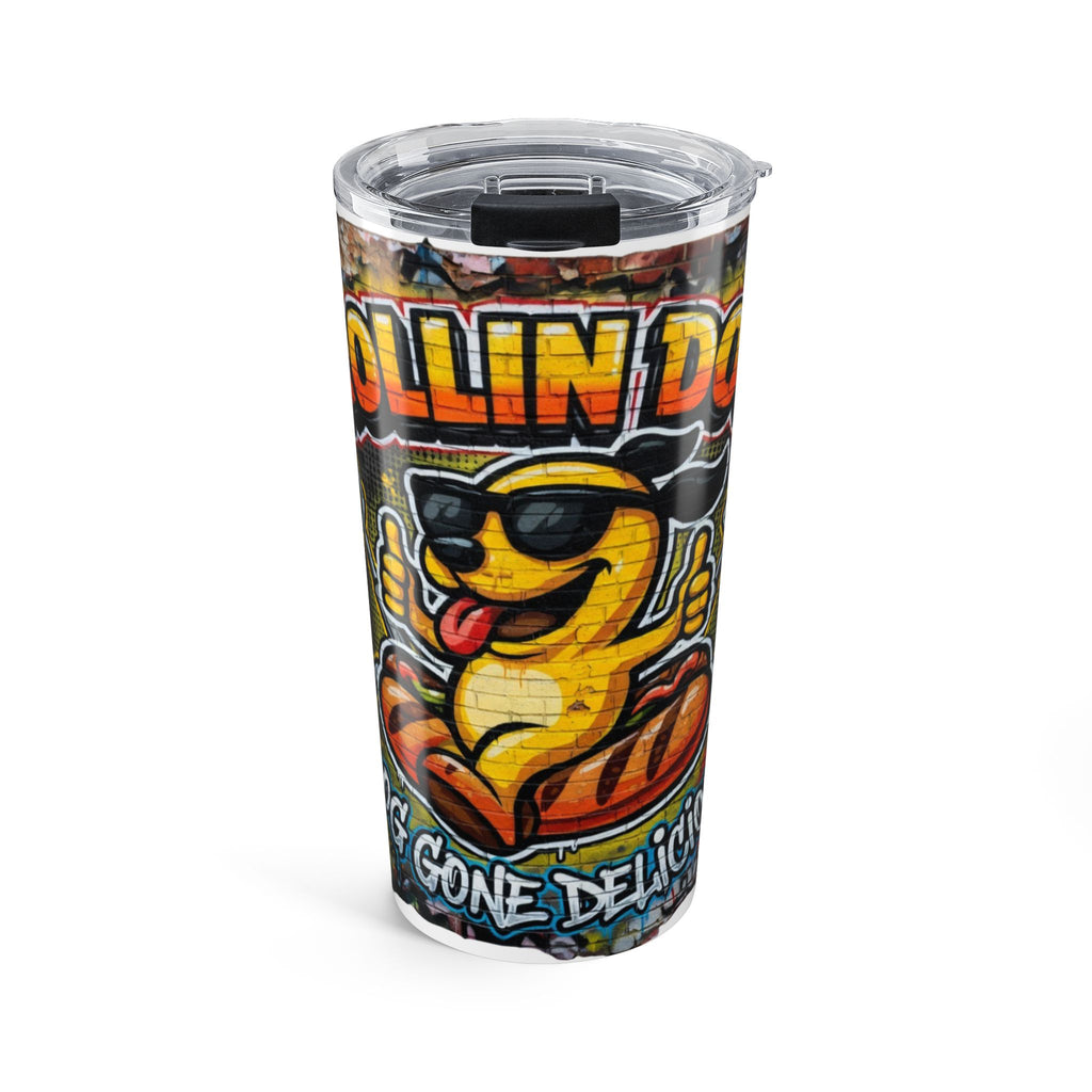 20oz Rolling Dog Tumbler – Funny Sunglasses Hot Dog Design, Insulated Travel Cup