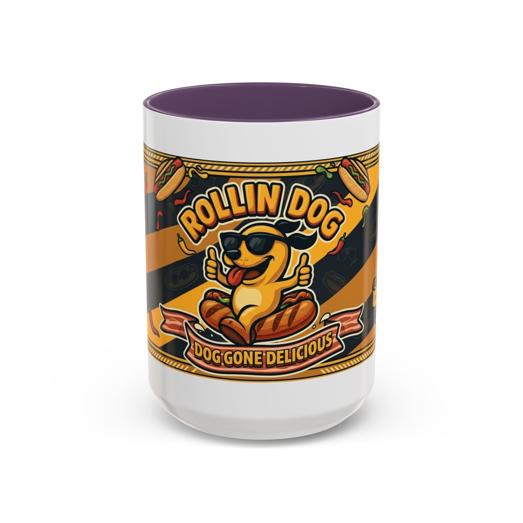 Rollin Dog Hot Dog Mug — Retro 'Dog Gone Delicious' Coffee Cup (11/15oz)