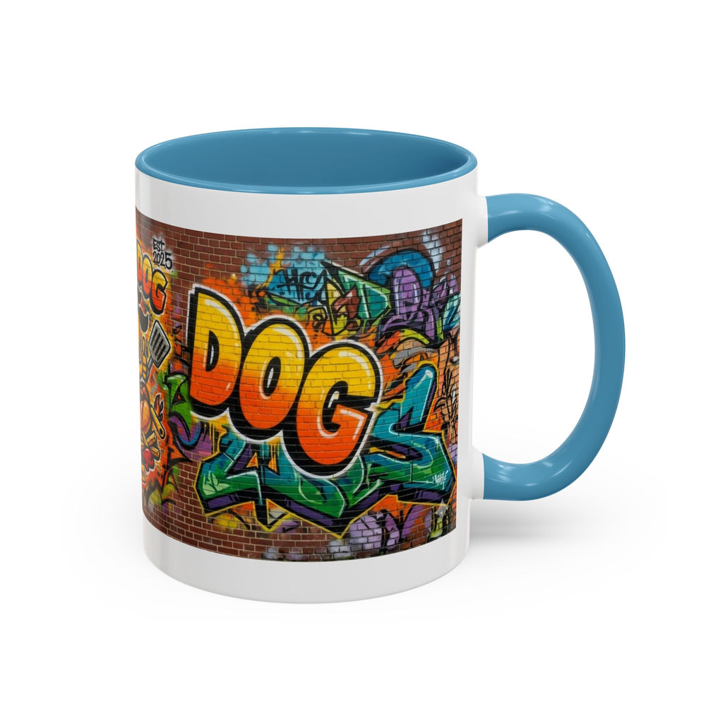 Rollin' Dog Graffiti Coffee Mug — Fun Hot Dog Street Art Accent Mug (11/15oz)
